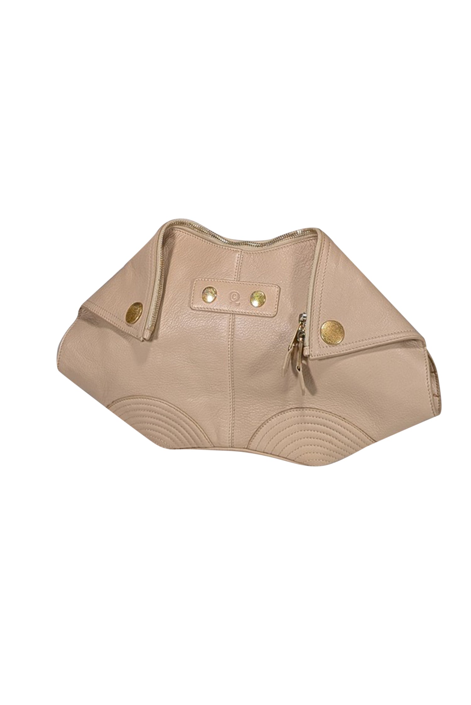 Alexander McQueen Beige Leather Manta Clutch: A Statement Piece