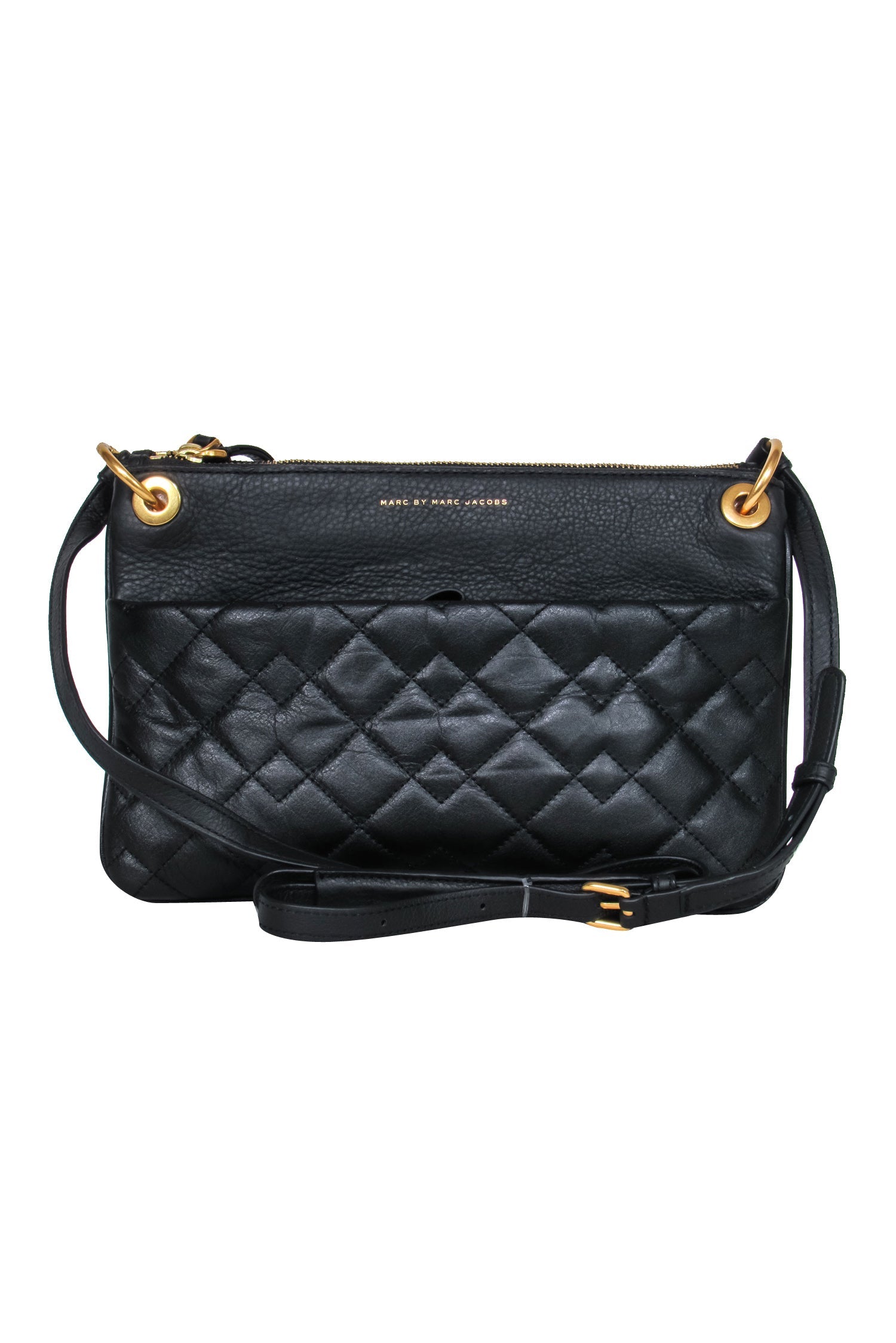 Marc by Marc Jacobs - Stunning Black Leather Quilted Front Crossbody Bag