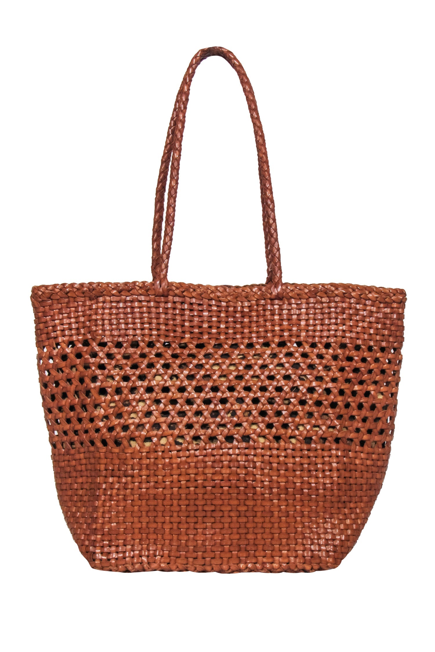 Loeffler Randall - Stunning Tan Woven Maya Handbag with Playful Leopard Tie