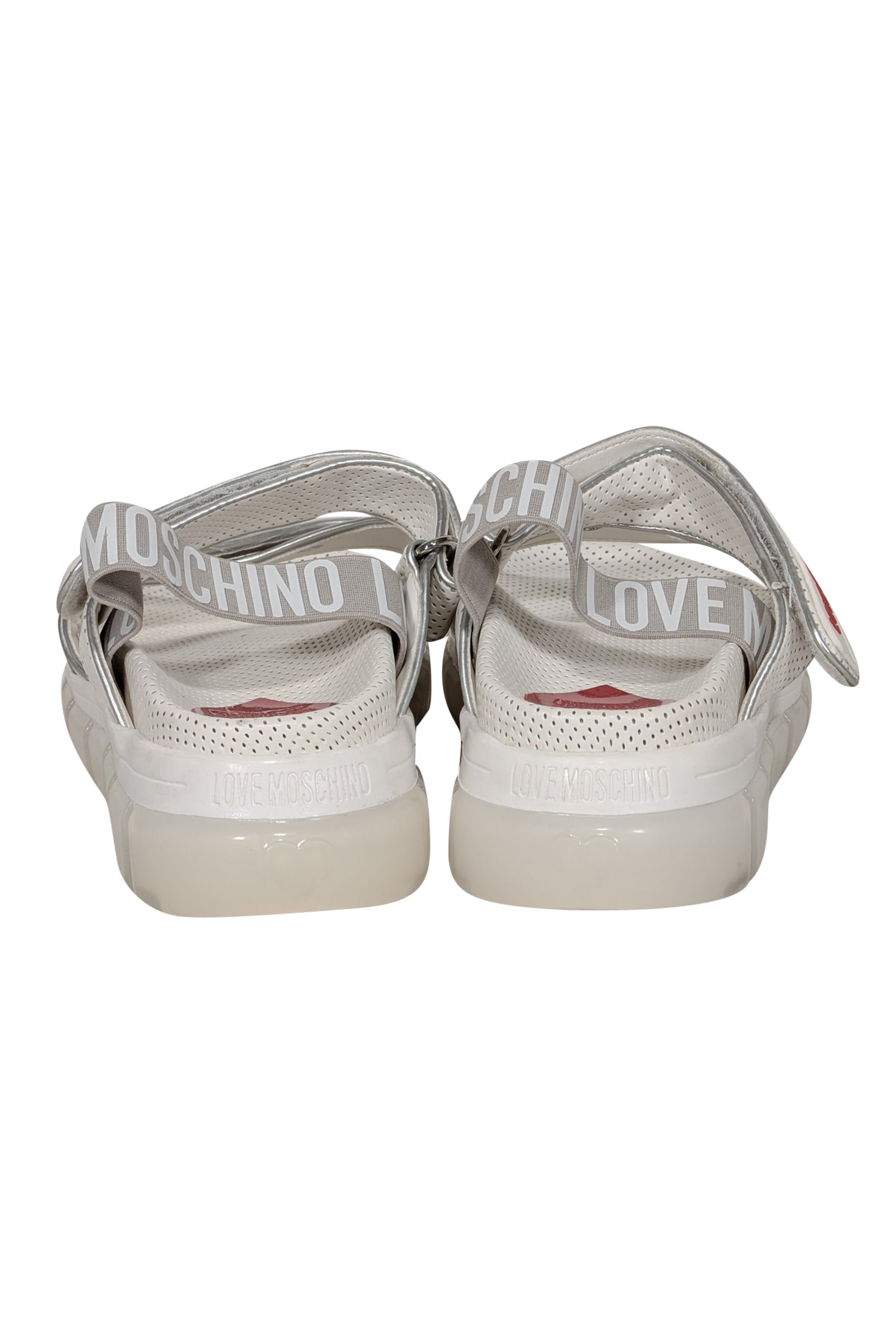 Love Moschino - Chic White Velcro Strappy Sandals in Size 7