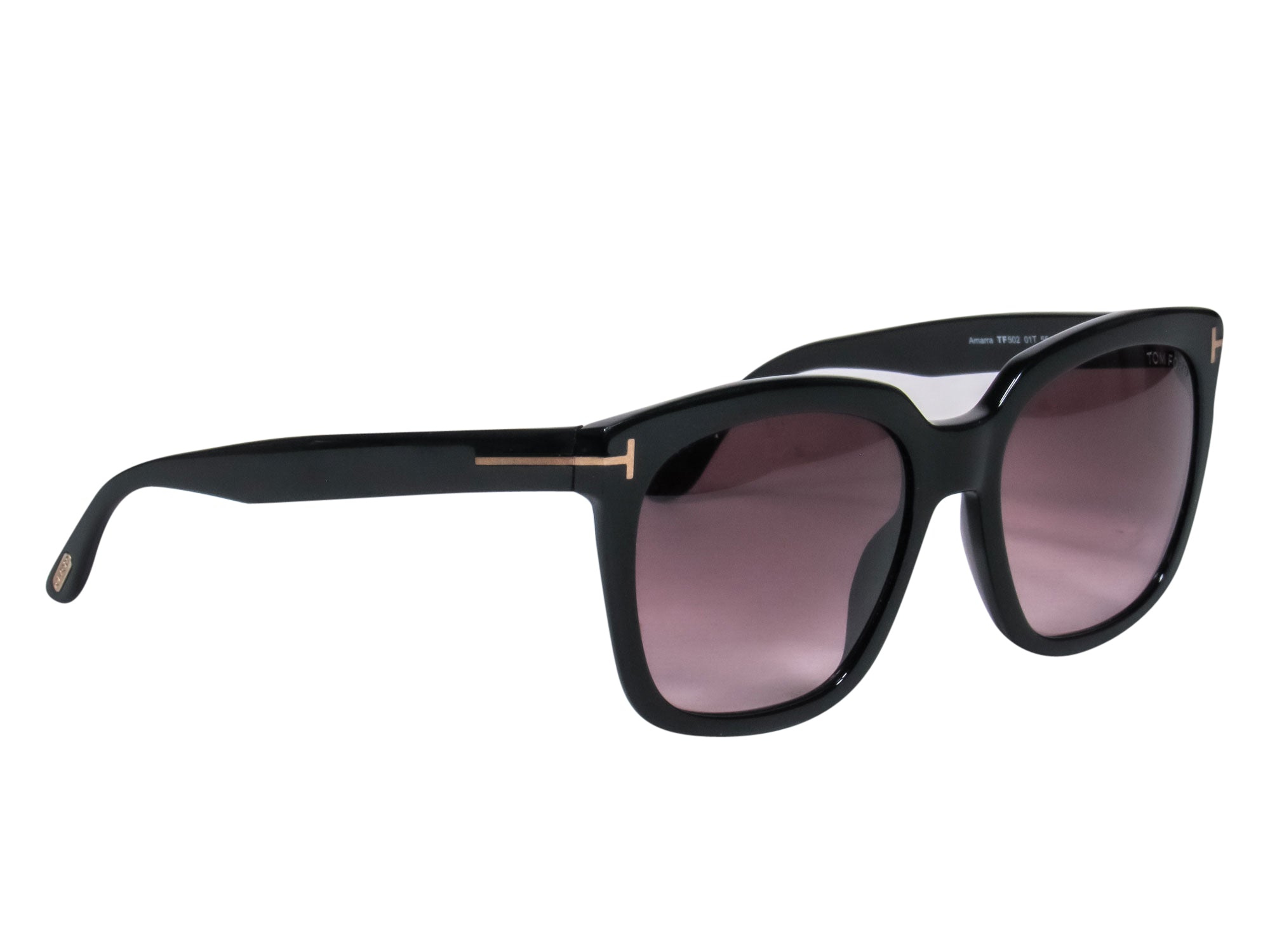 Tom Ford Black Frame Amarra Sunglasses: Purple-Toned Lenses for a Stunning Look