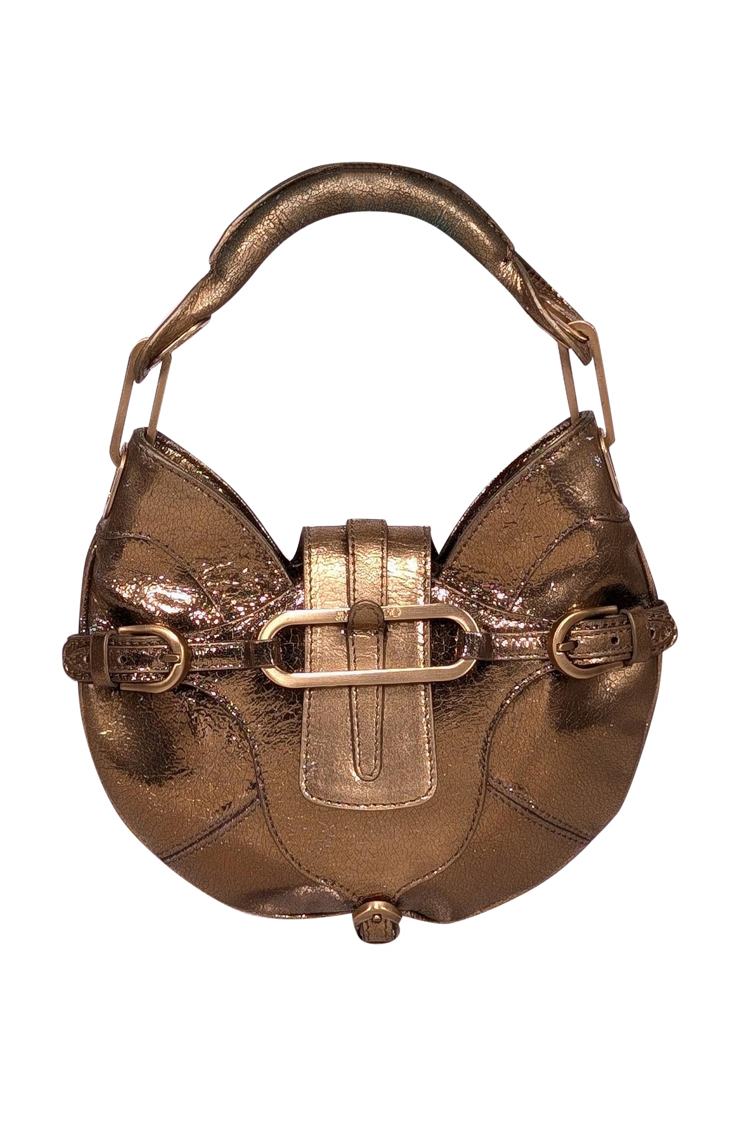 Jimmy Choo Gold Metallic Leather Mini Bag - Shine Bright!