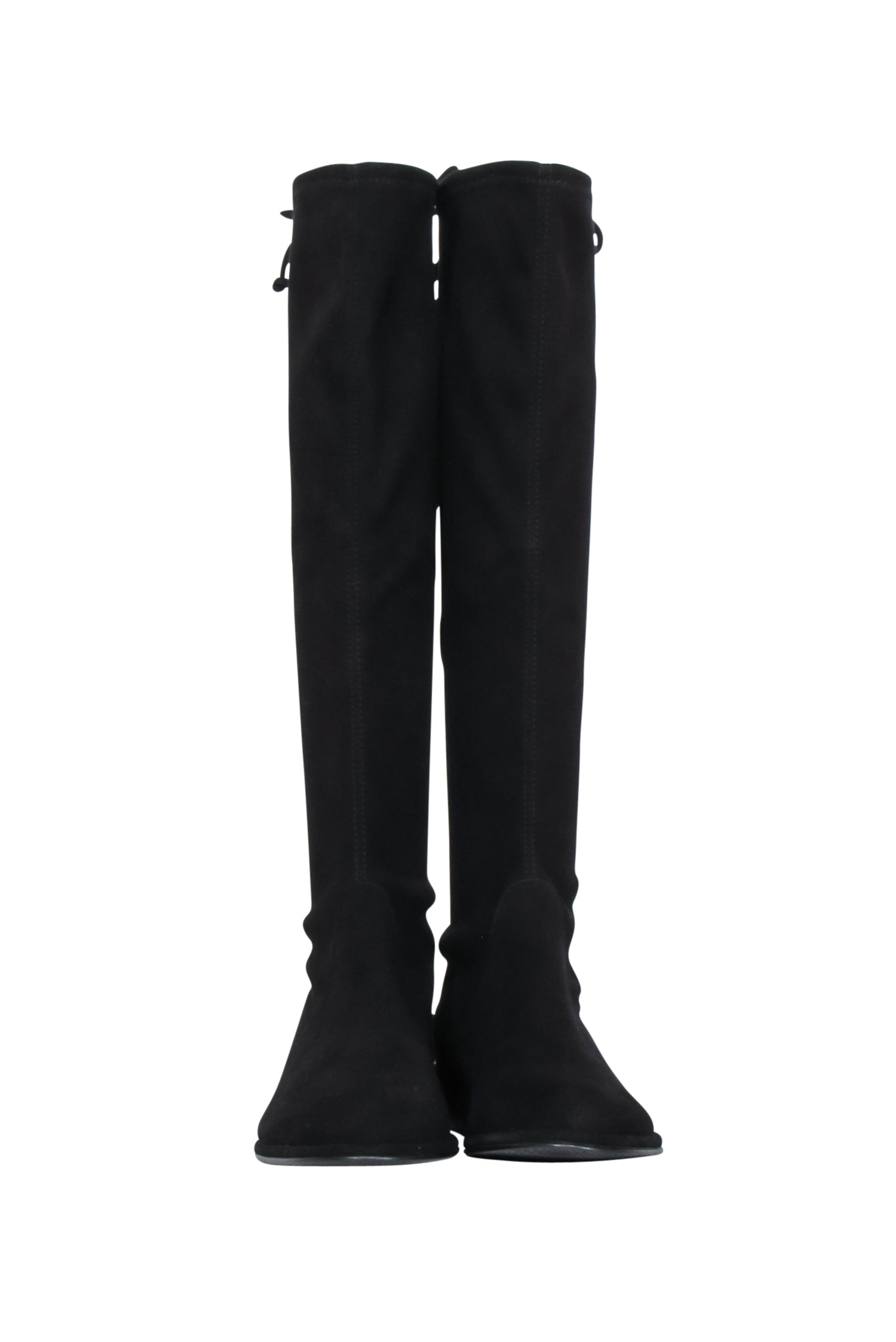 Stuart Weitzman Black Suede Midi Boots - Size 10 - Chic Cold-Weather Essential