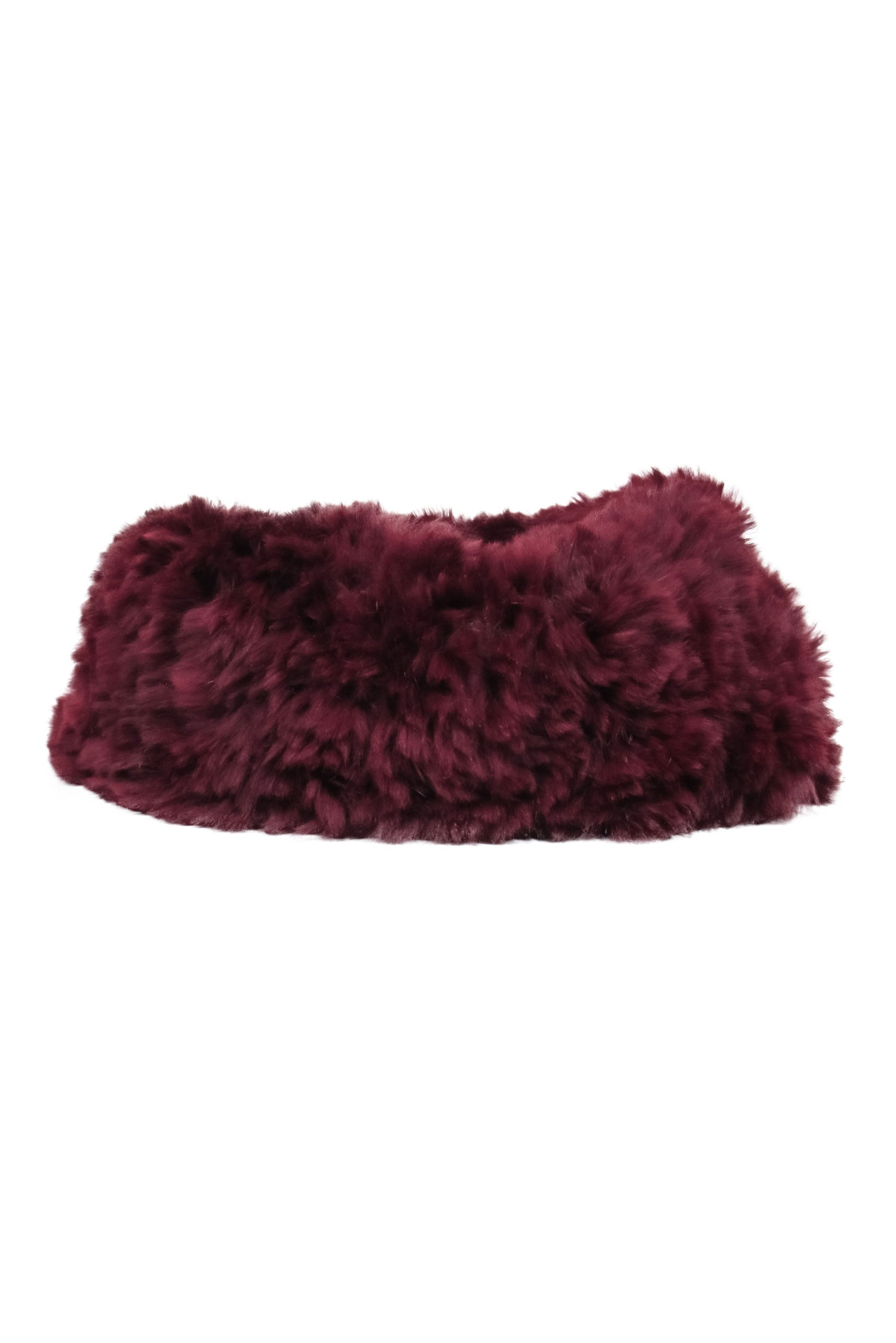 Saks Fifth Avenue - Luxurious Burgundy Rabbit Fur Stole