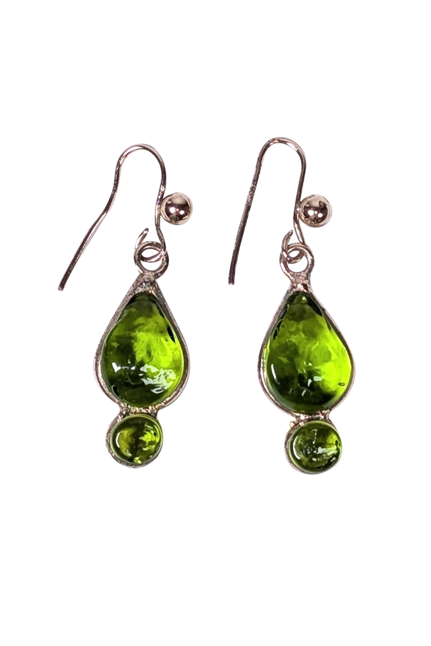 Marguerite de Valois - Enchanting Light Green & Gold Drop Dangle Earrings