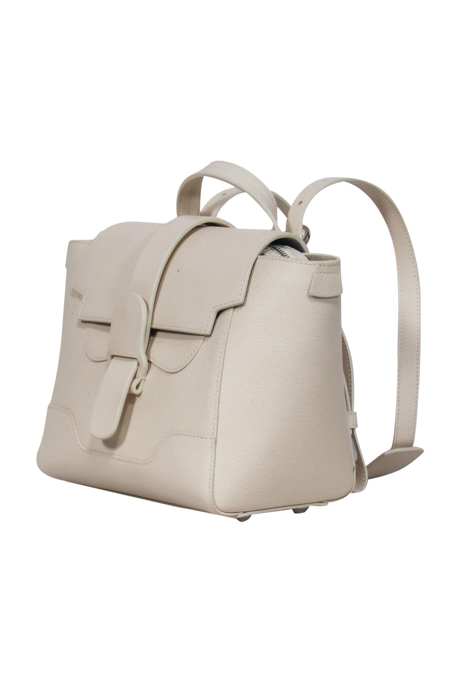 Senreve - Chic Ivory Textured Leather Square Backpack