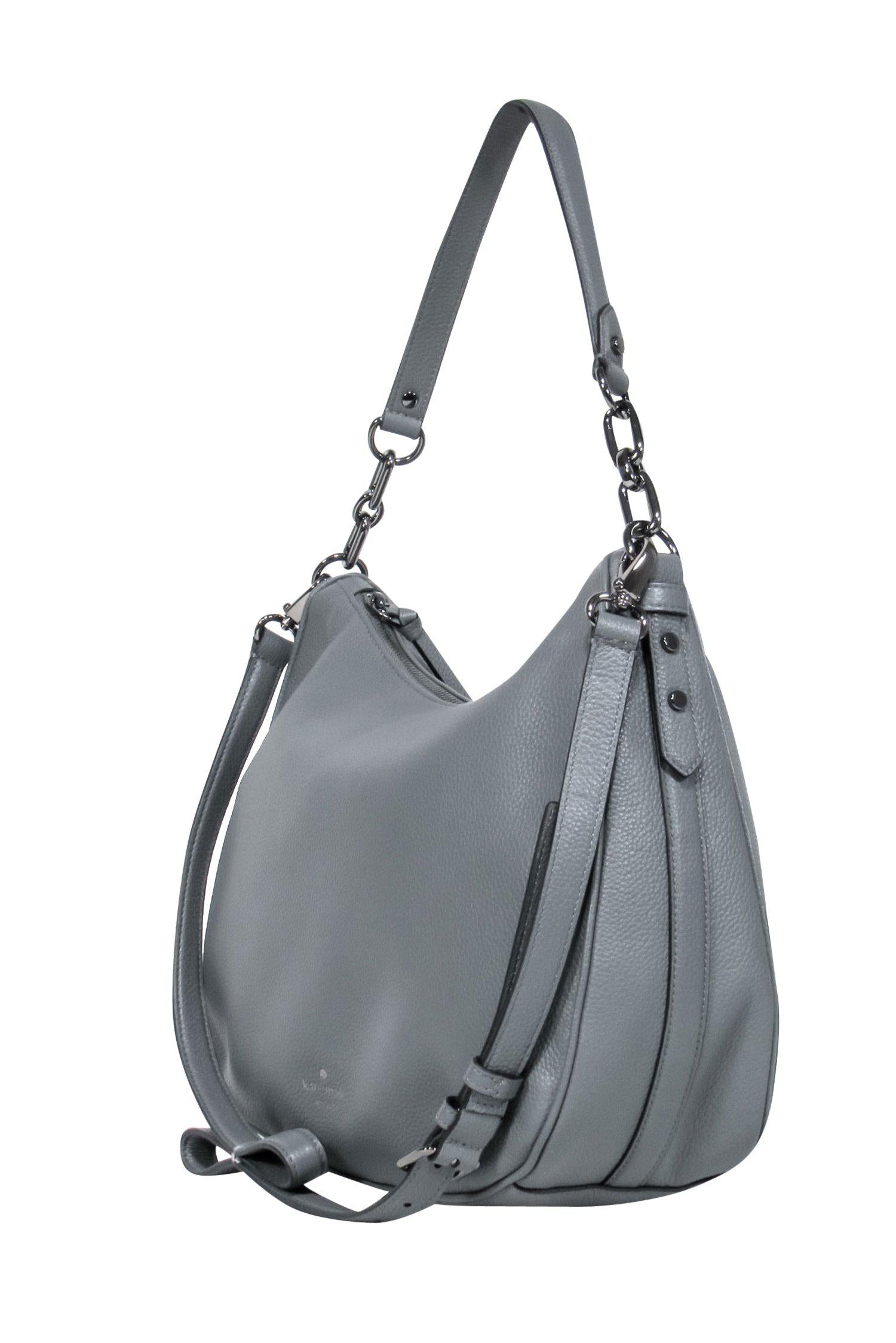 Kate Spade Slate Gray Convertible Leather Saddle Bag - A Chic Essential
