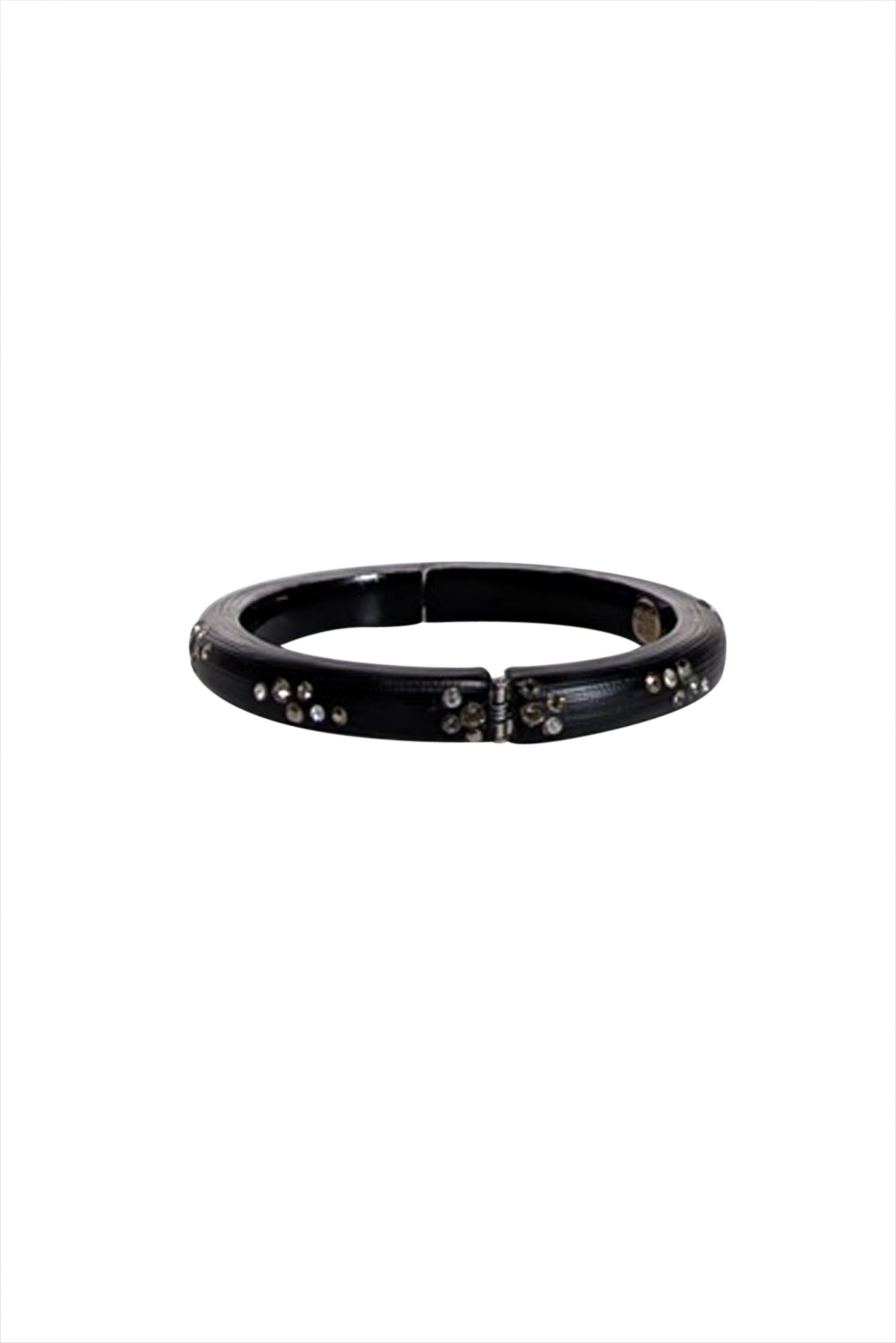 Alexis Bittar's Stunning Black Lucite Rhinestone Bracelet