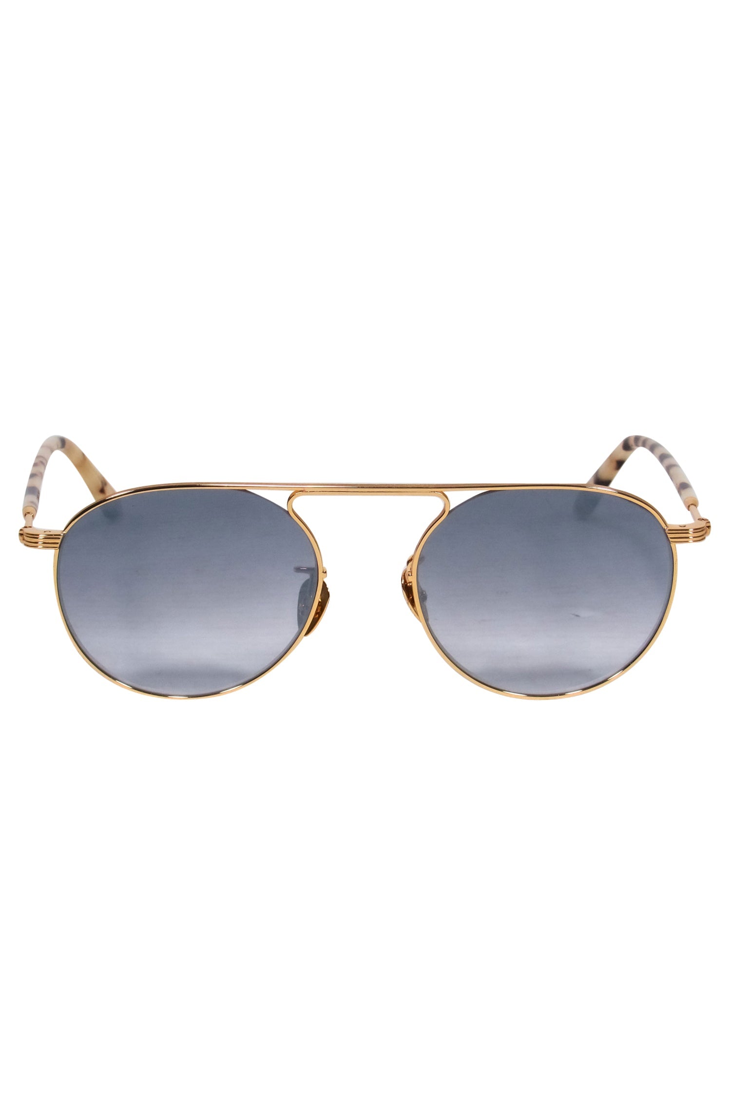 Krewe - Stylish Gold & Tortoise Shell Round Aviator Sunglasses