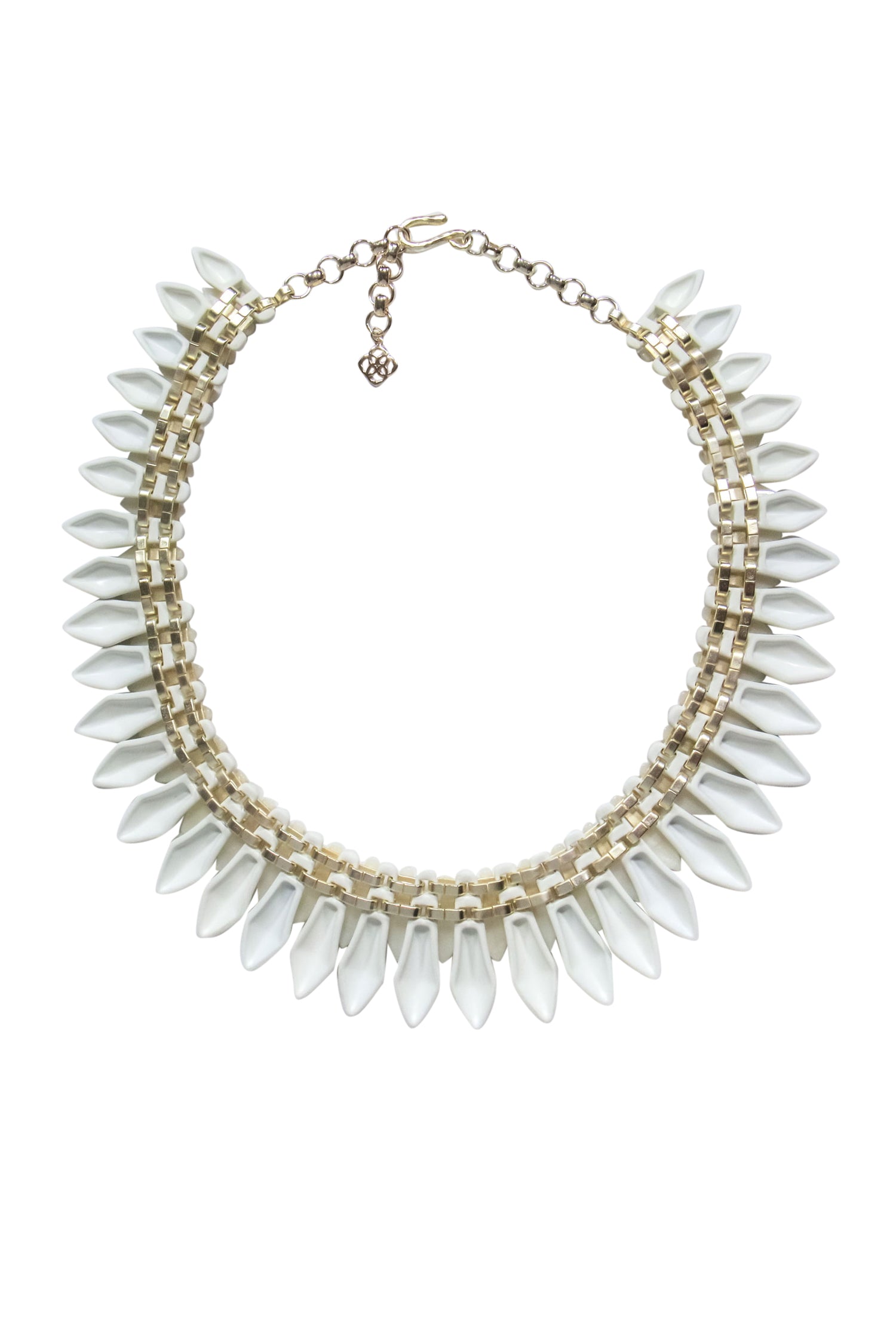 Kendra Scott - Stunning White Marbled Acrylic Lazarus Gold Statement Necklace