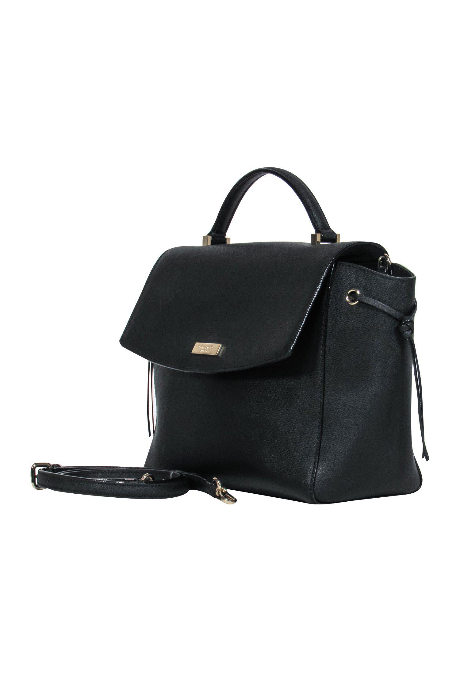 Kate Spade's Stunning Black Leather Structured Satchel