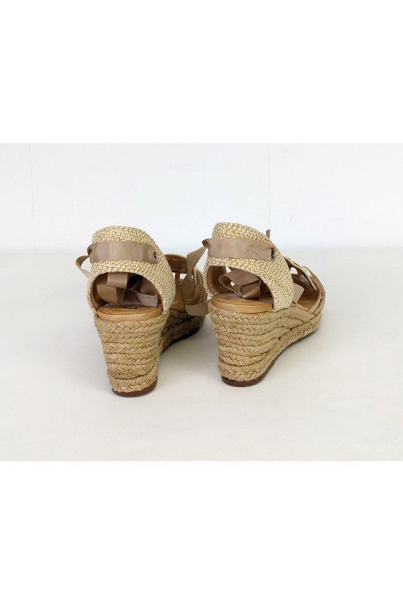 Schutz - Stunning White & Tan Leather Wedges in Size 6