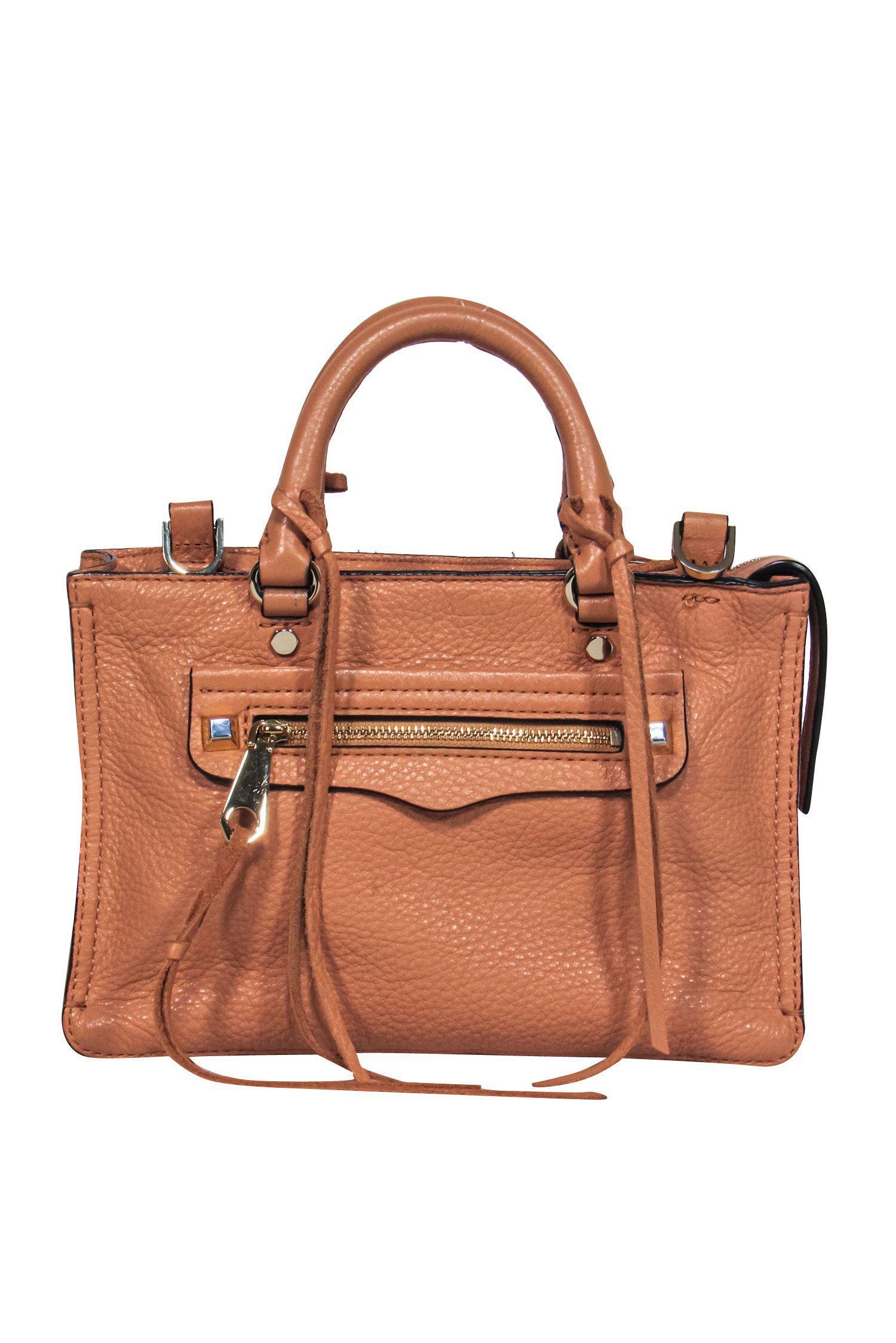 Rebecca Minkoff - Chic Small Light Brown Pebbled Leather Tasseled Crossbody
