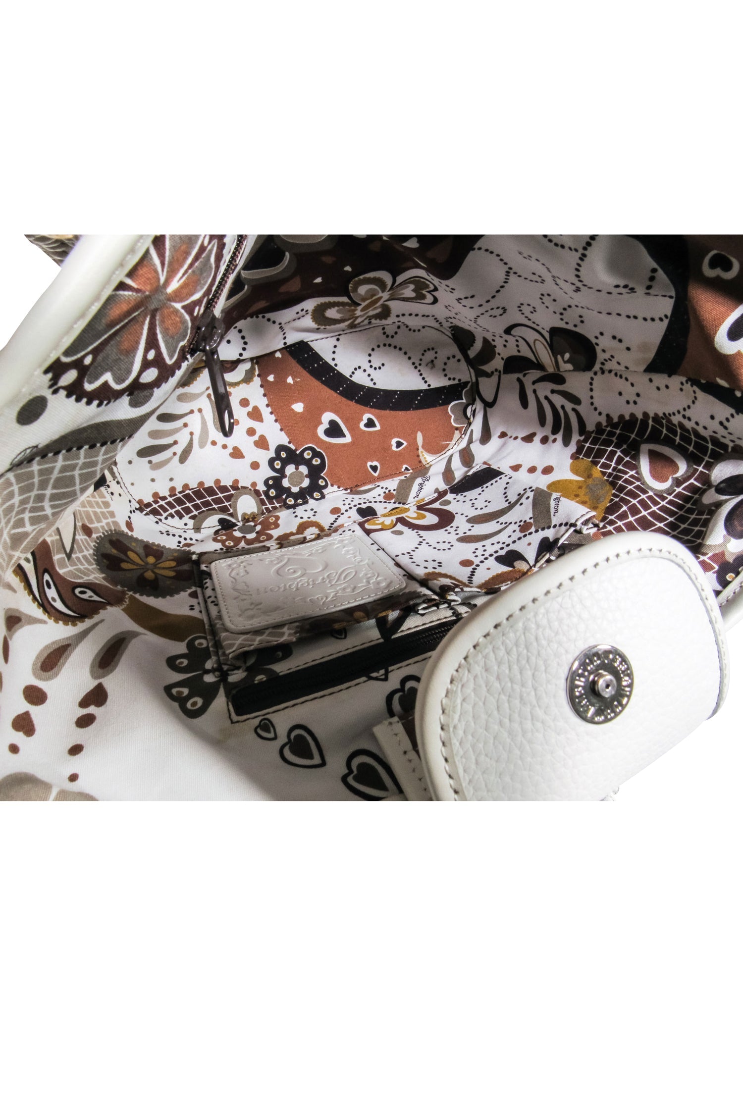 Brighton Beige Straw Tote Bag with Stunning Leather Flowers