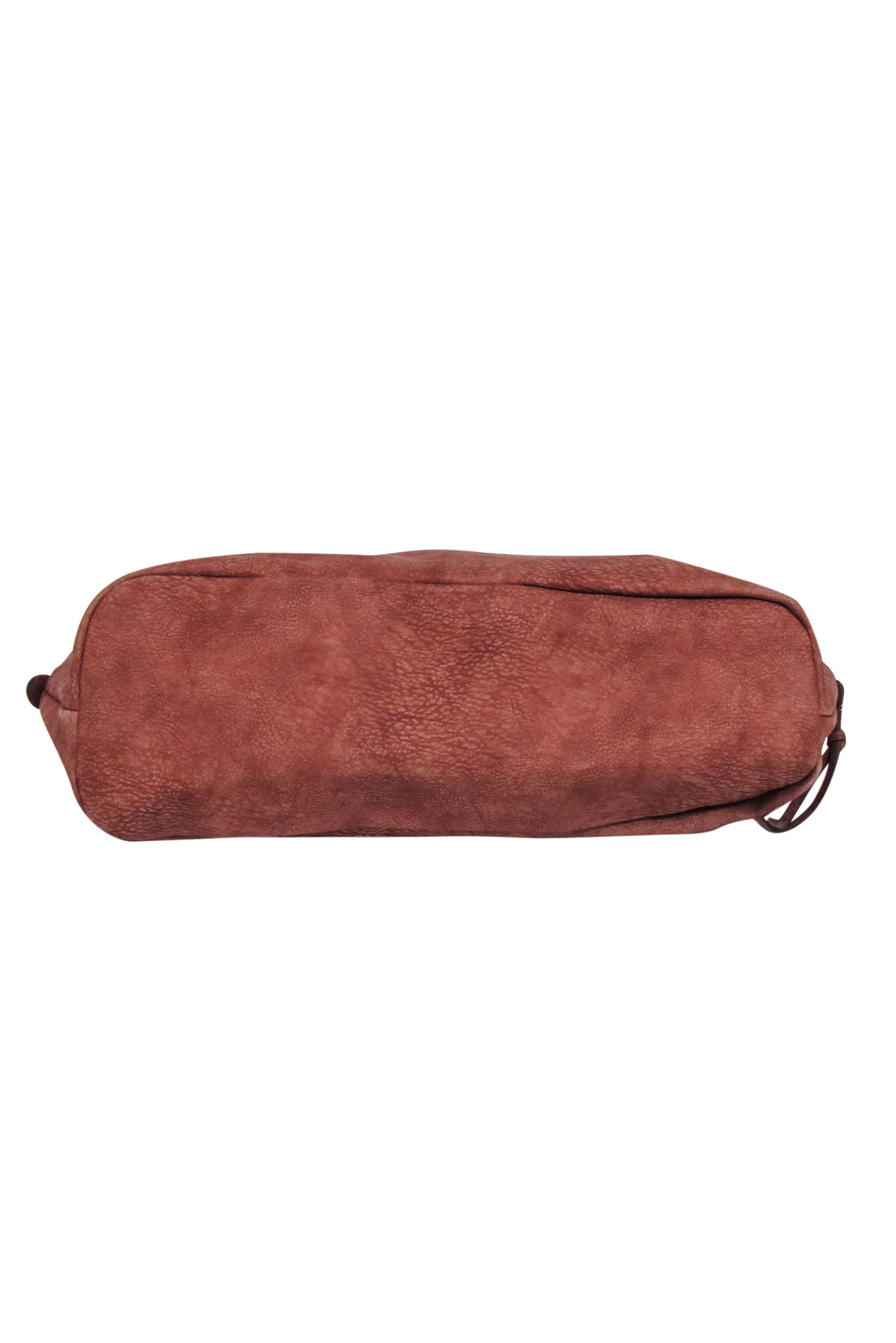 Free People Rusty Brown Faux Suede Large Tote Bag with Detachable Pouch - A Fashionable Must-Have!