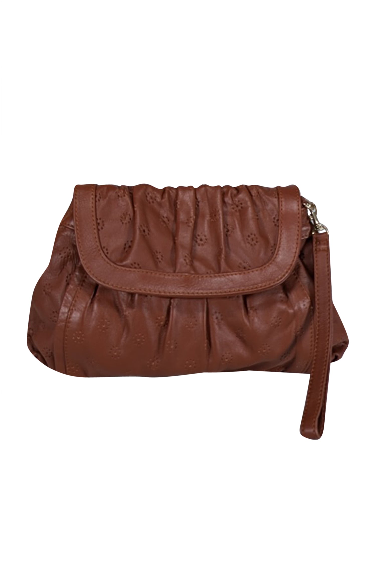 See by Chloe - Chic Tan Leather Perforated Print Clutch
