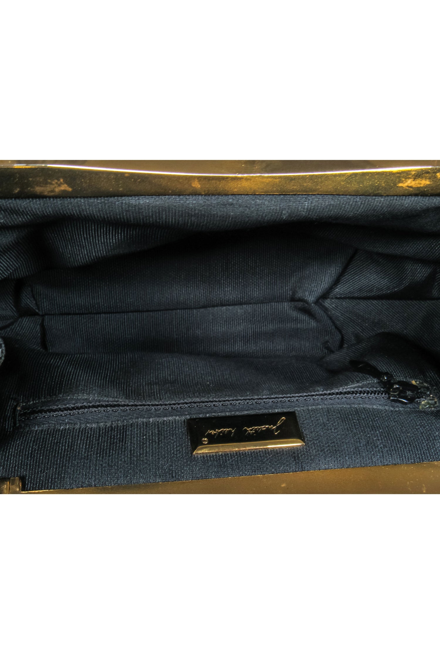 Judith Leiber - Exquisite Black Snakeskin Clutch with Purple & Green Gem Clasp
