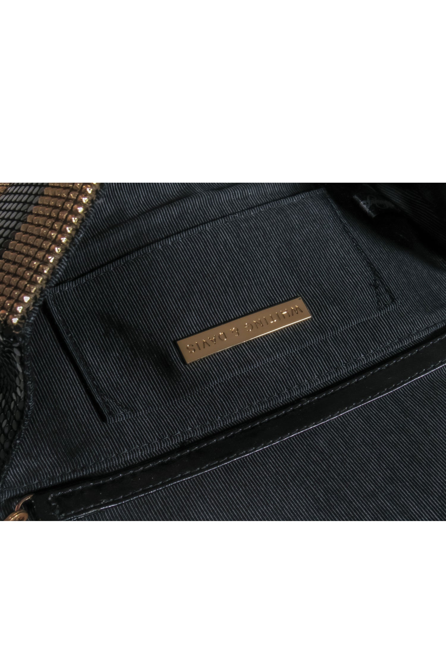 Whiting & Davis Gold and Black Checkered Chainmail Mini Purse: A Sparkling Party Essential