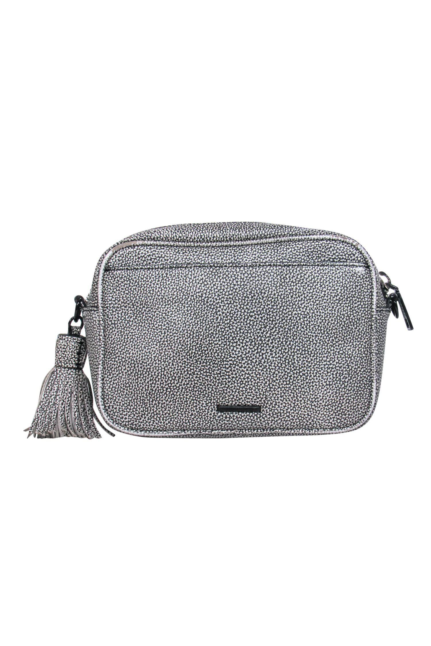 Rebecca Minkoff - Stylish White & Black Pebbled Leather Crossbody Bag