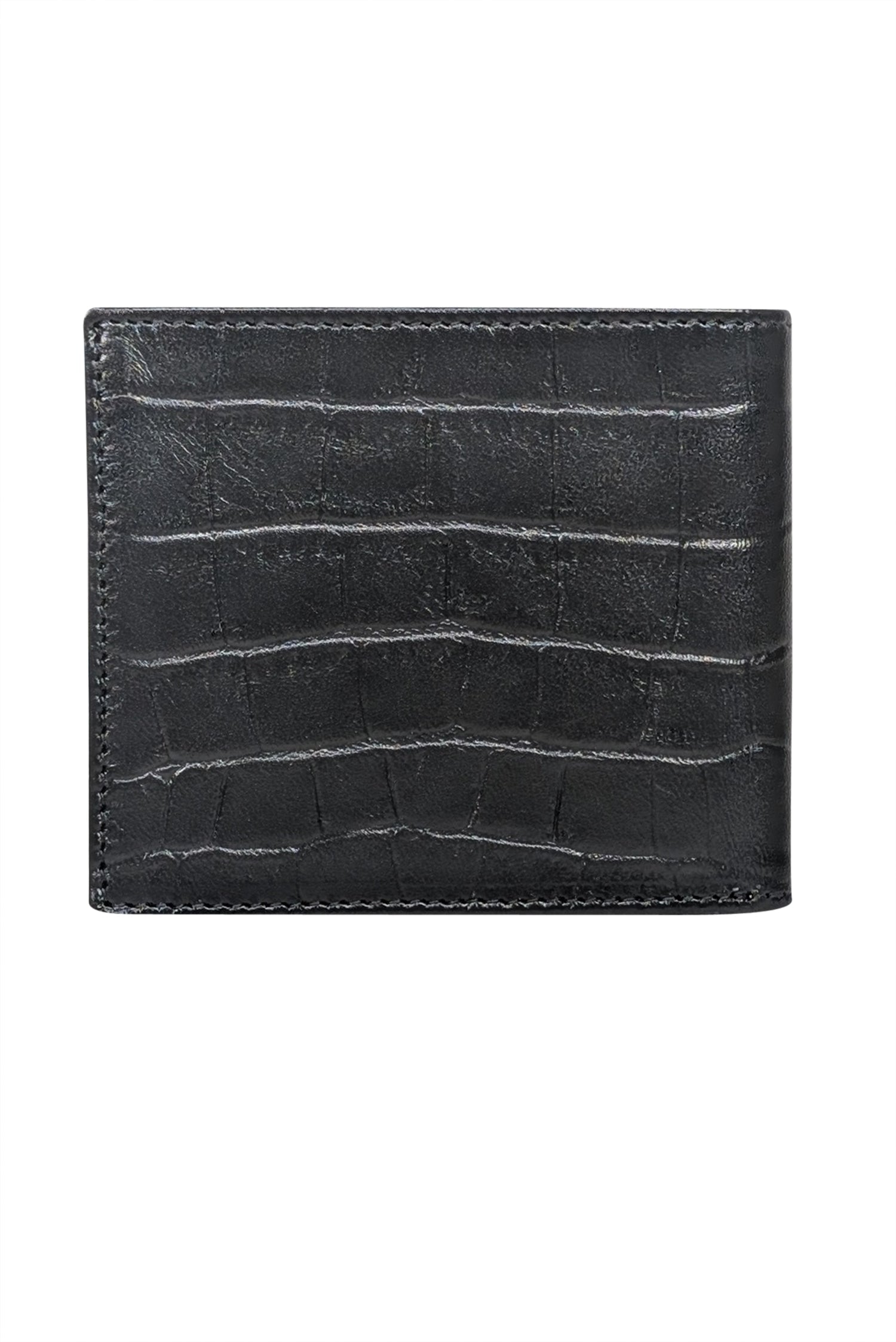 Emporio Armani's Stunning Black Croc-Embossed Leather Wallet