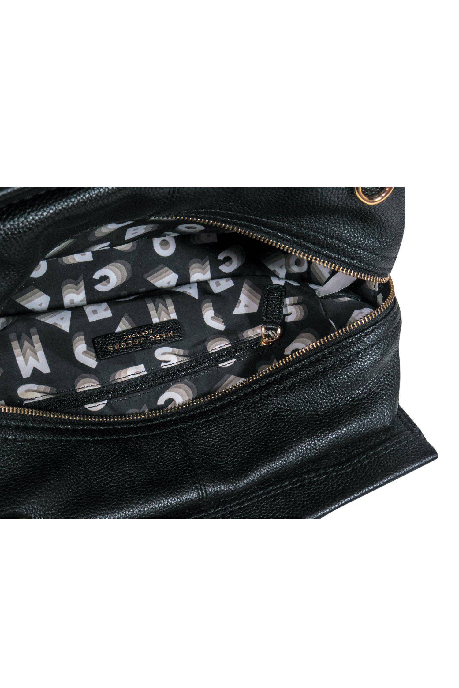 Marc Jacobs Black Pebbled Leather Chic Handbag