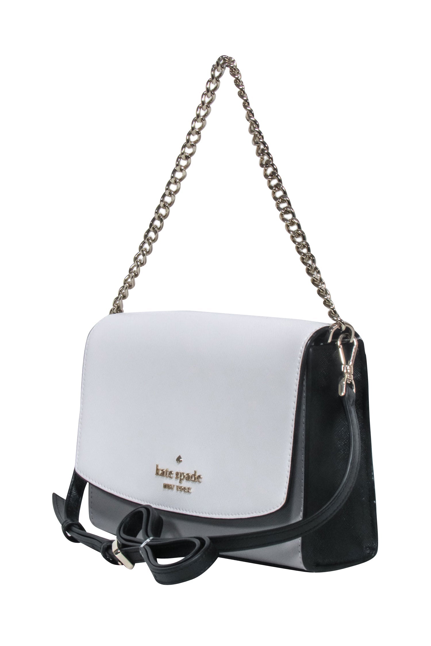 Kate Spade - Stylish White, Grey & Black Leather Crossbody Bag