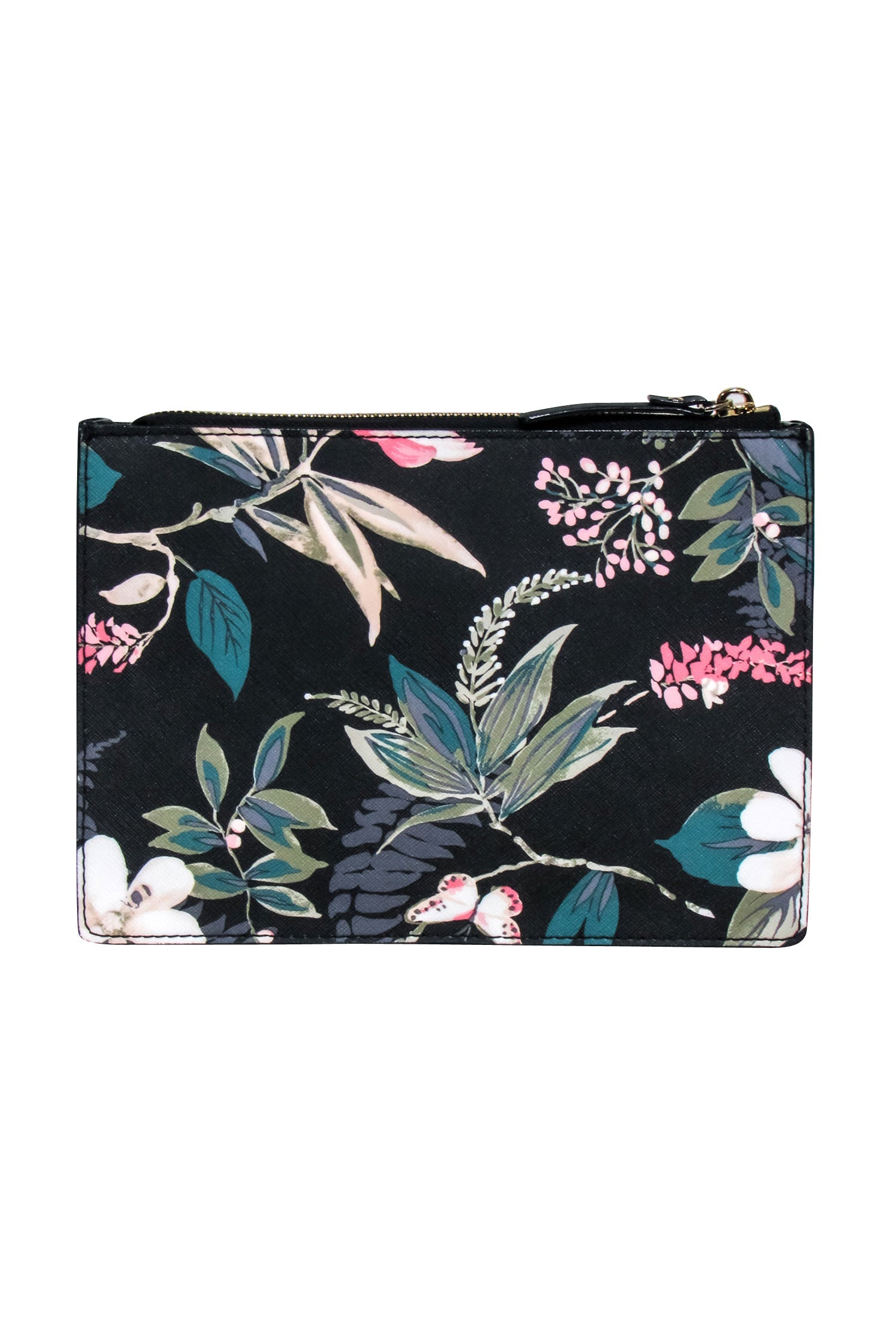 Kate Spade - Exquisite Black & Pink Multi Floral Print Leather Crossbody Bag