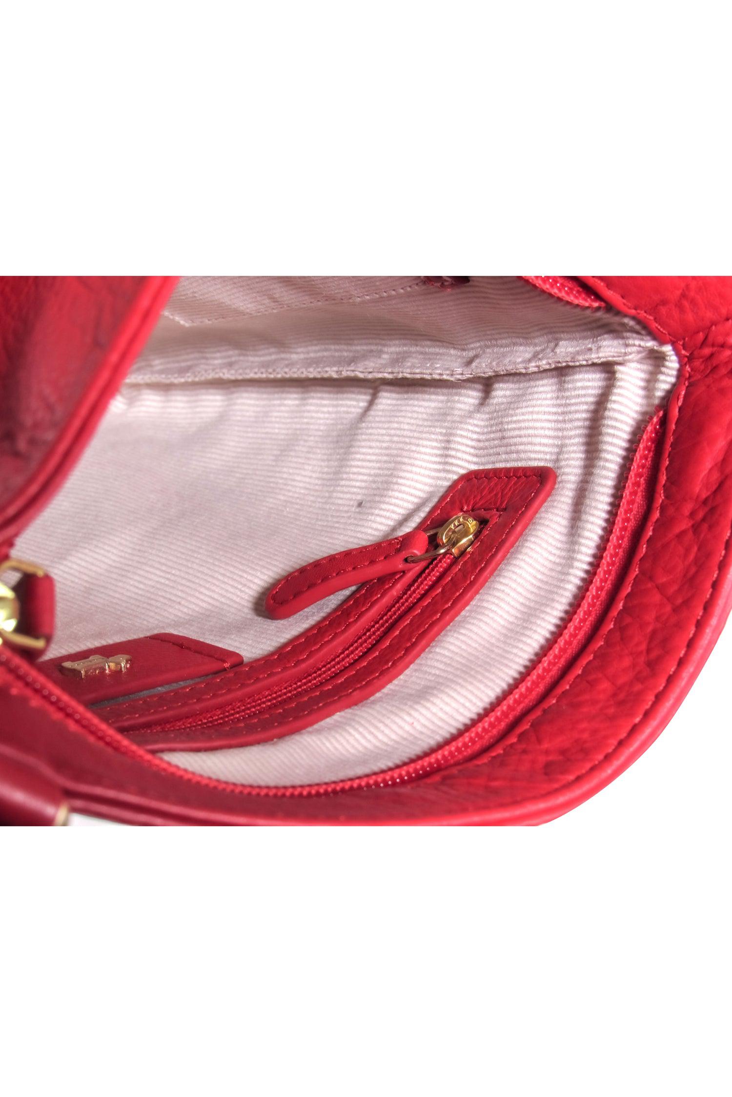 Radley London - Stunning Red Leather Shoulder Bag with Adorable Dog Logo Charm