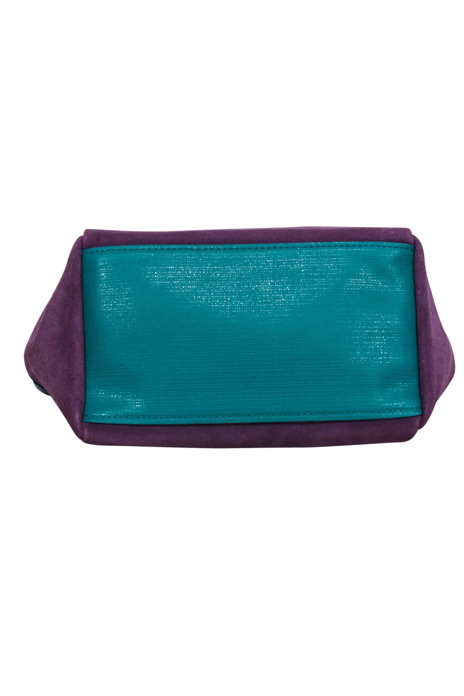 Furla - Stunning Purple Suede & Teal Leather Mini Tote Bag