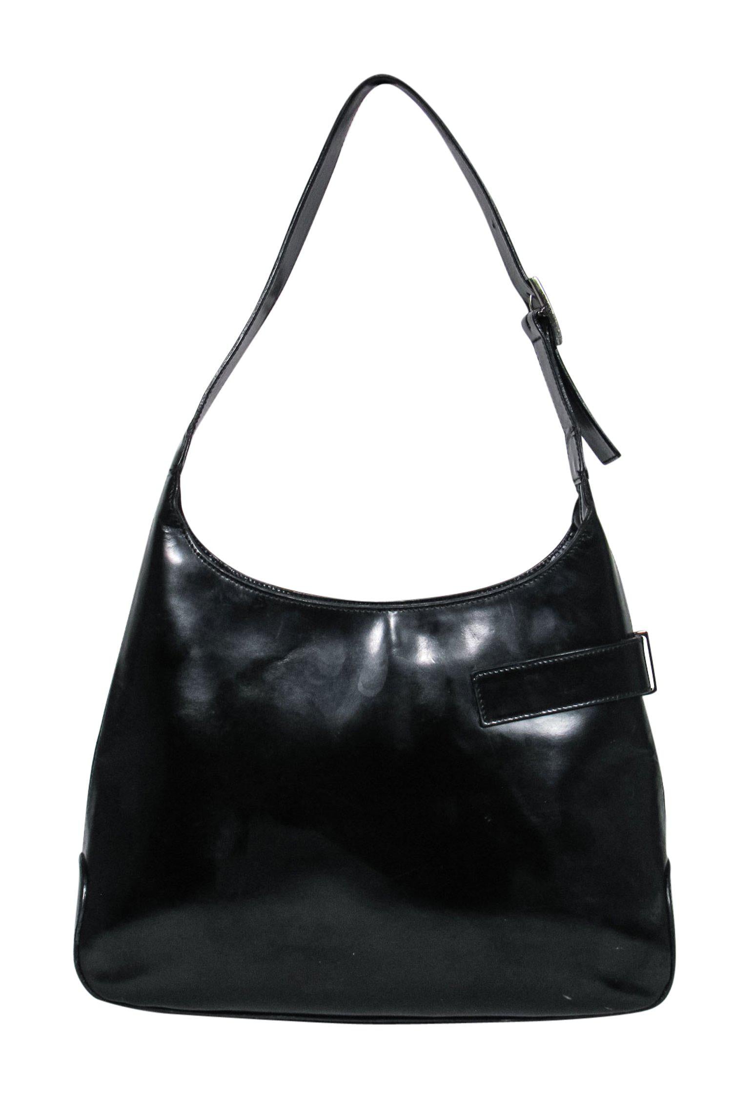 Ferragamo Black Shiny Leather Hobo: A Must-Have Shoulder Bag