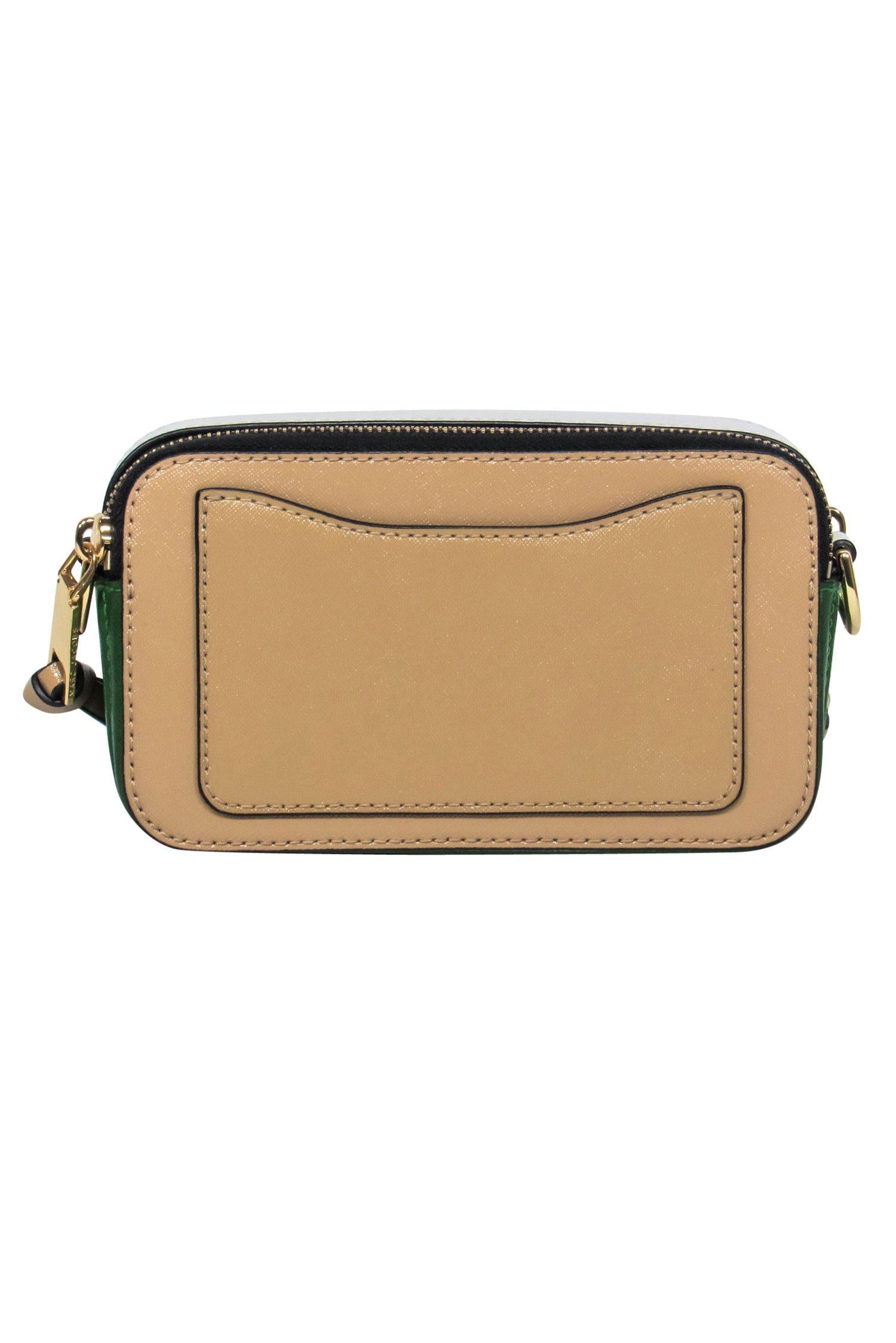 Marc Jacobs Colorblock Snapshot Camera Crossbody: Tan, Green & White