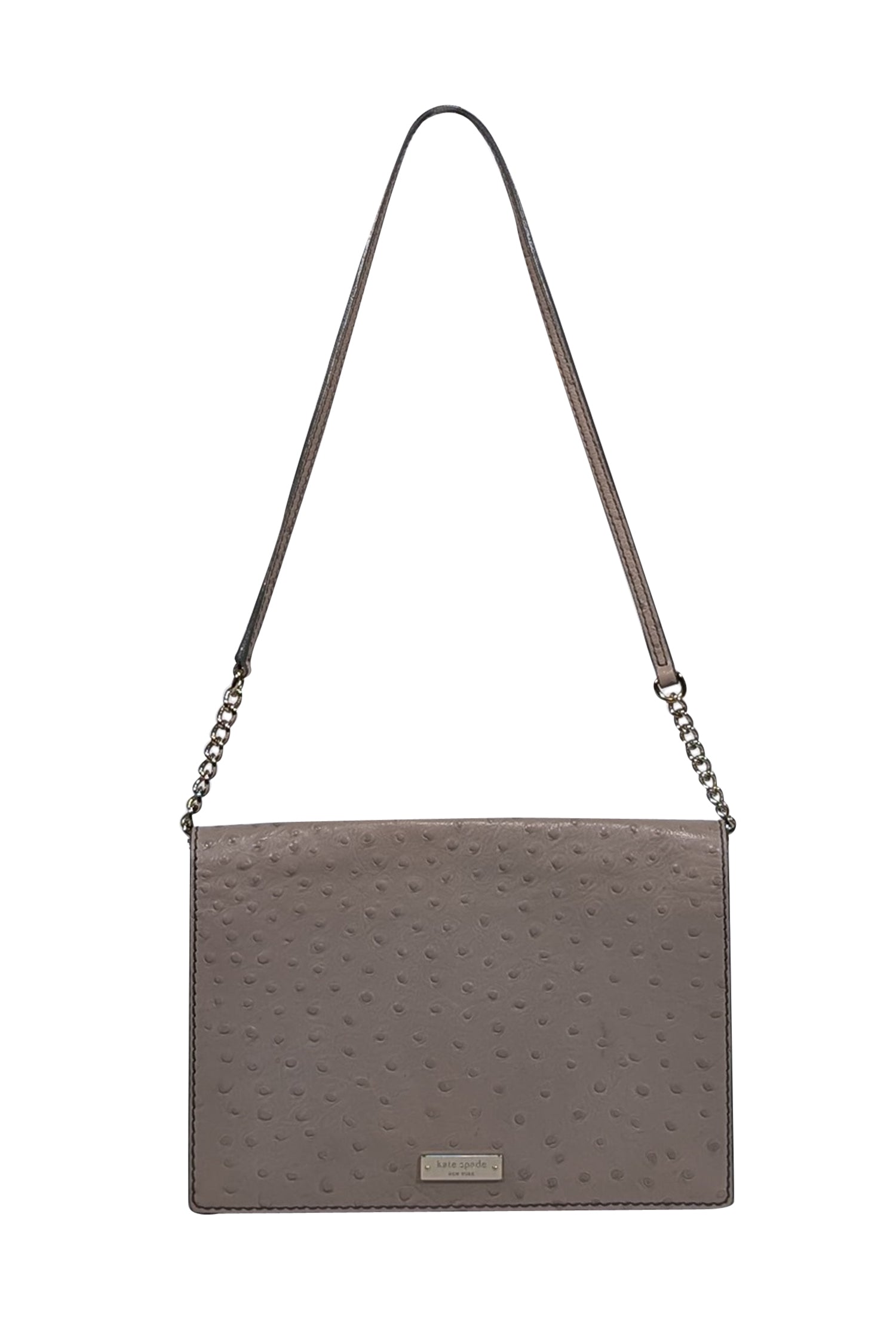 Kate Spade Taupe Textured Leather Shoulder Bag - Chic and Eye - Catching