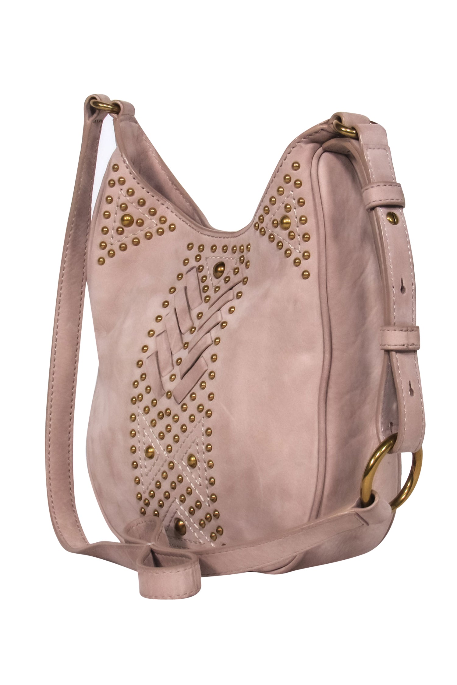 Frye Taupe Crossbody Bag with Stunning Gold-Toned Studs