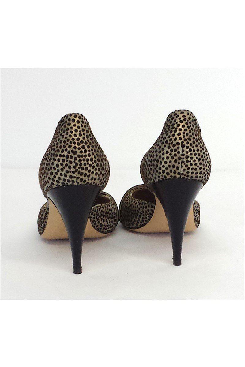 Gigi Favela's Stunning Gold & Brown Suede Leather Pumps - Size 6