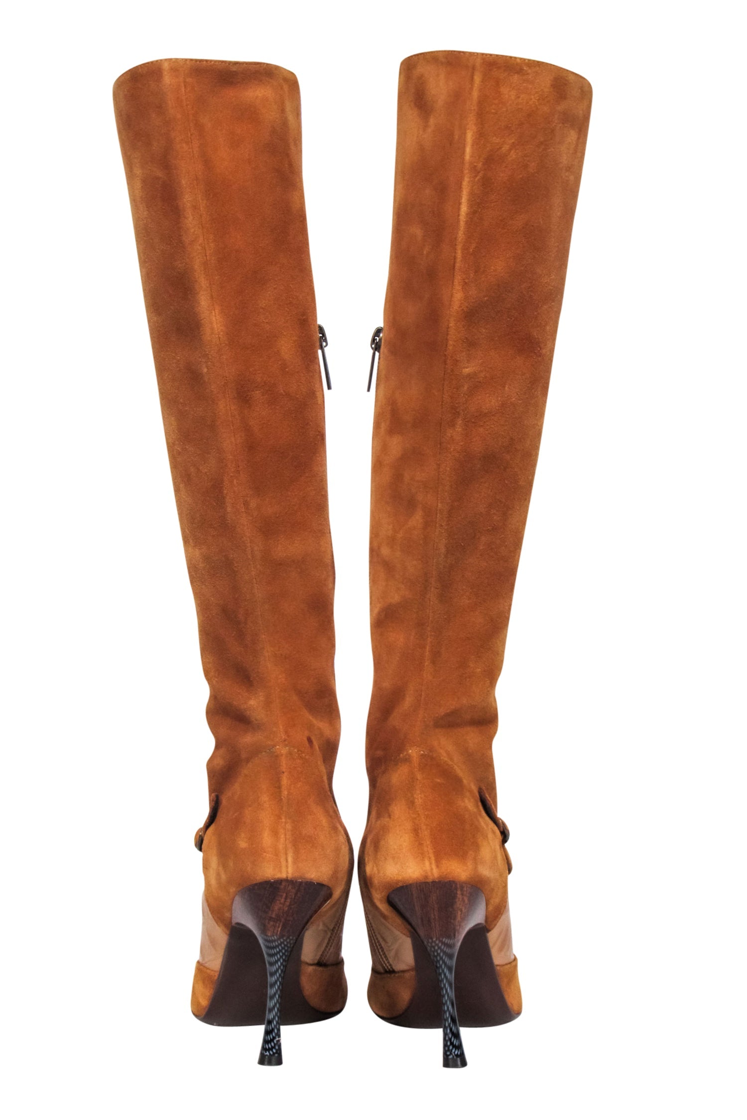 Just Cavalli Tan Suede Tall Boots - Size 8: Unleash Your City Chic!