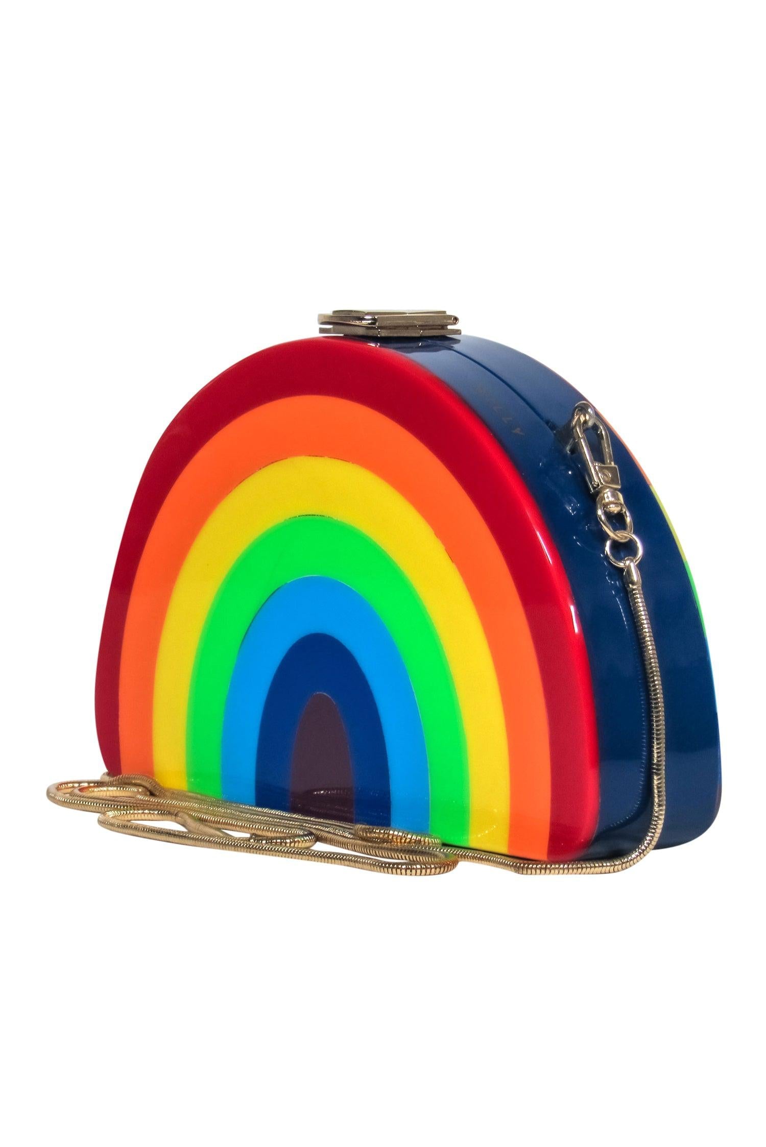 Milly's Stunning Rainbow Hard-Sided Convertible Latched Crossbody