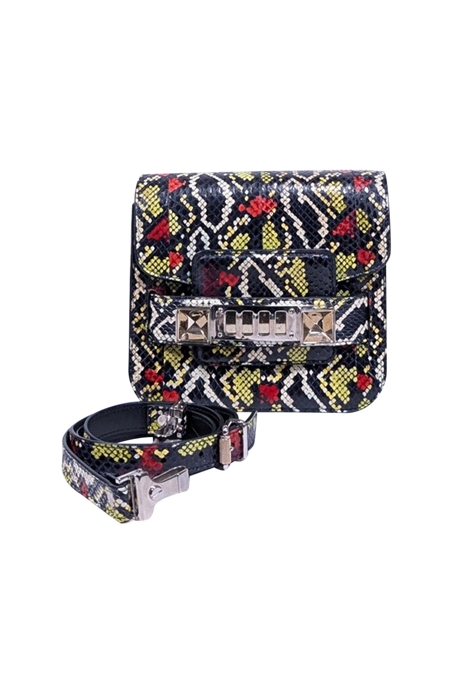 Proenza Schouler - Exquisite Black & Multi - Color Snake Skin Print Crossbody Bag