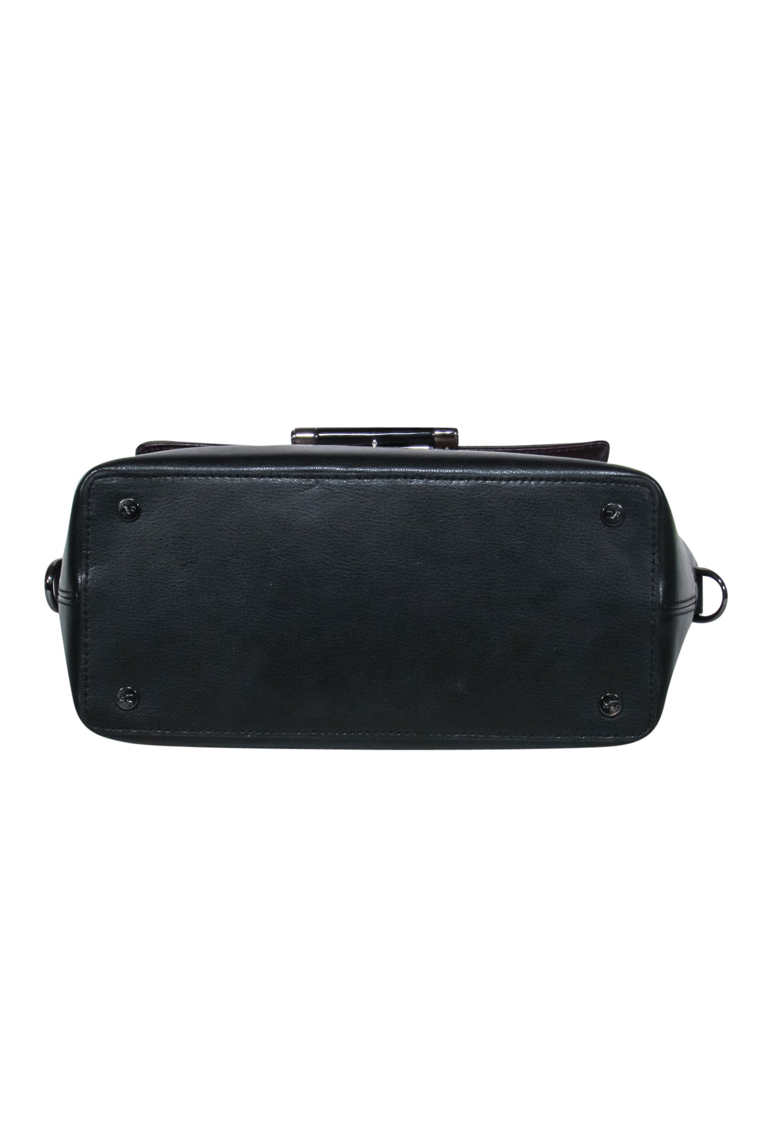 Diane von Furstenberg Colorblocked Leather Convertible Satchel in Grey, Black, Beige & Deep Purple