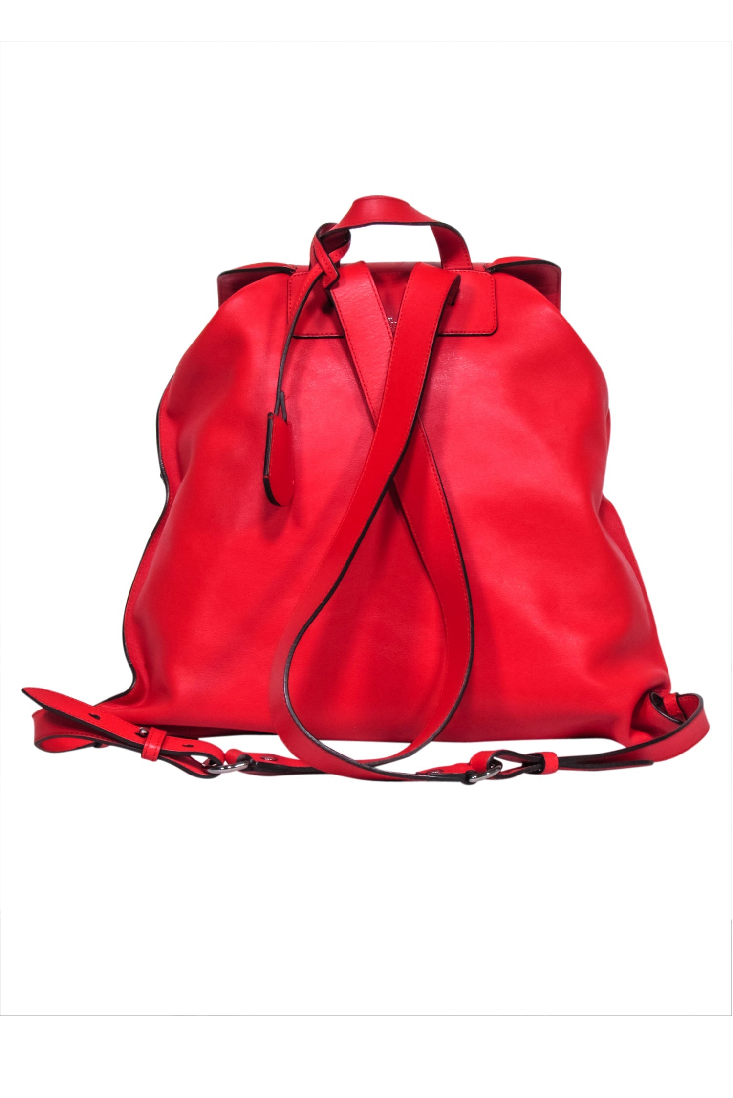 Alexander McQueen Red Leather Studded Front Backpack - Make a Bold Fashion Statement!
