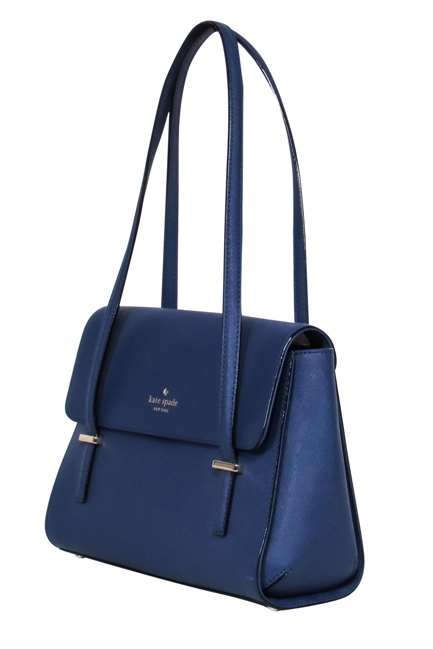 Kate Spade - Stunning Blue Textured Leather Flap Shoulder Bag