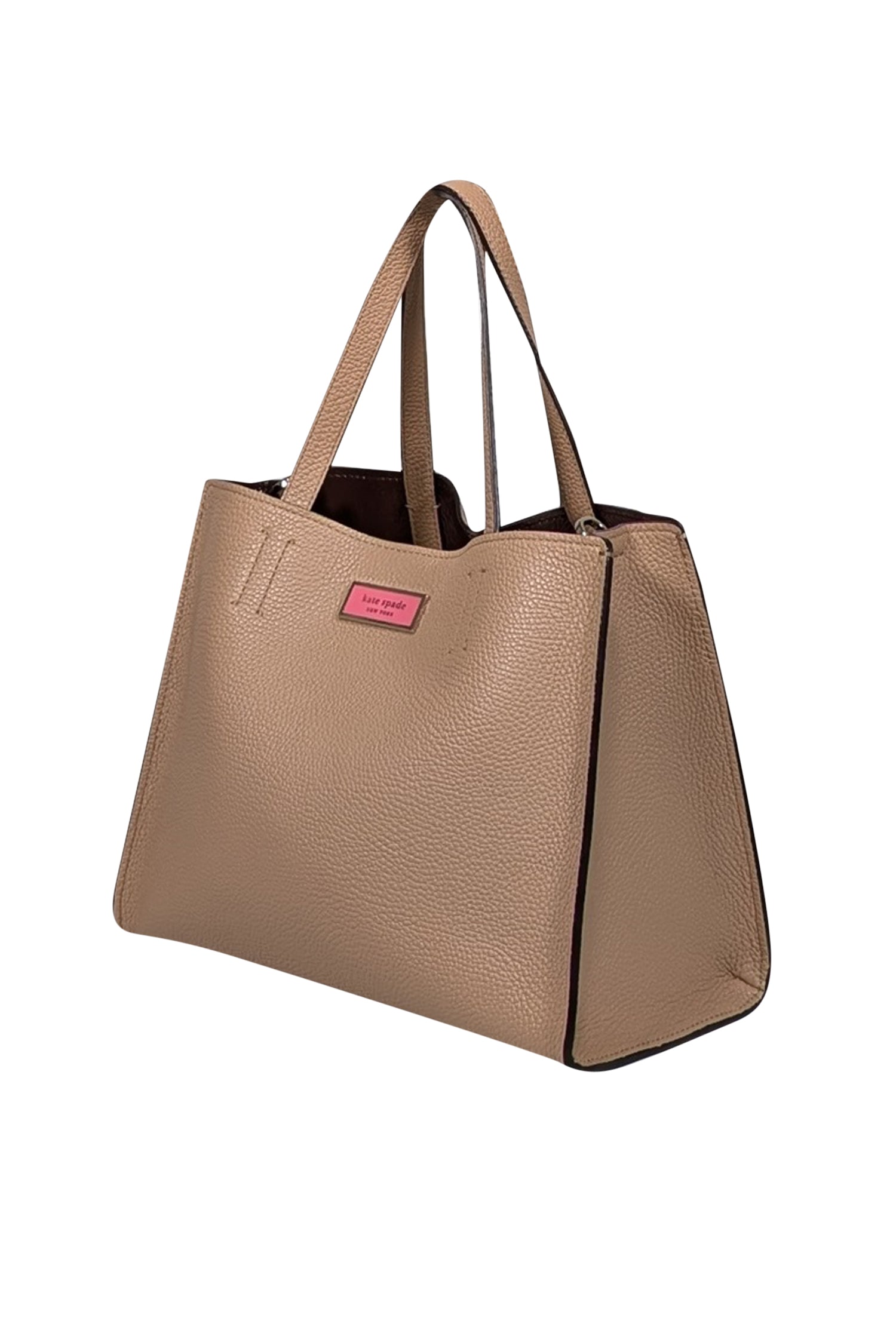 Kate Spade Deep Beige Luxury Small Satchel Bag with Chic Pouch