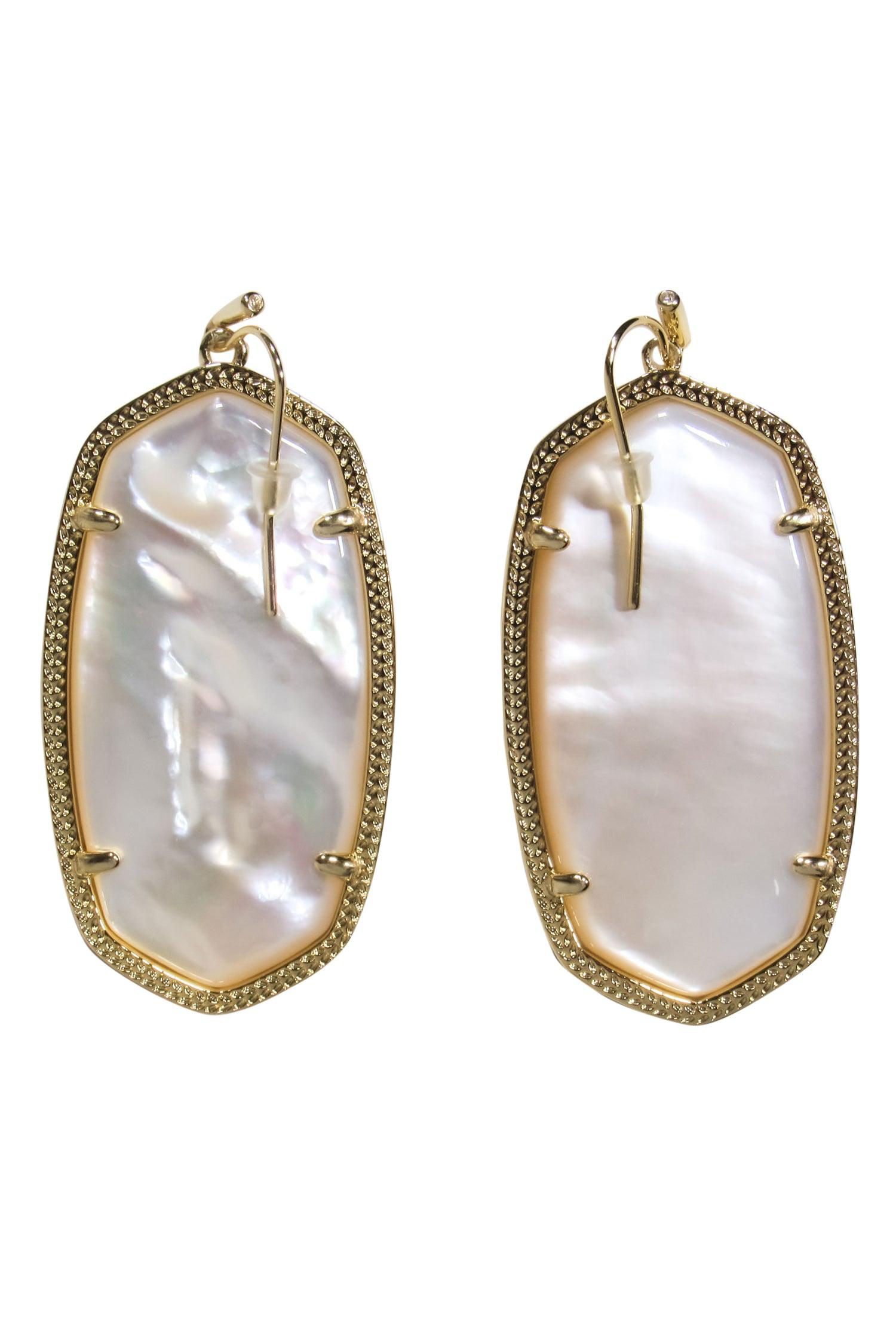 Kendra Scott's Glamorous Gold & Mother of Pearl Danielle Drop Earrings