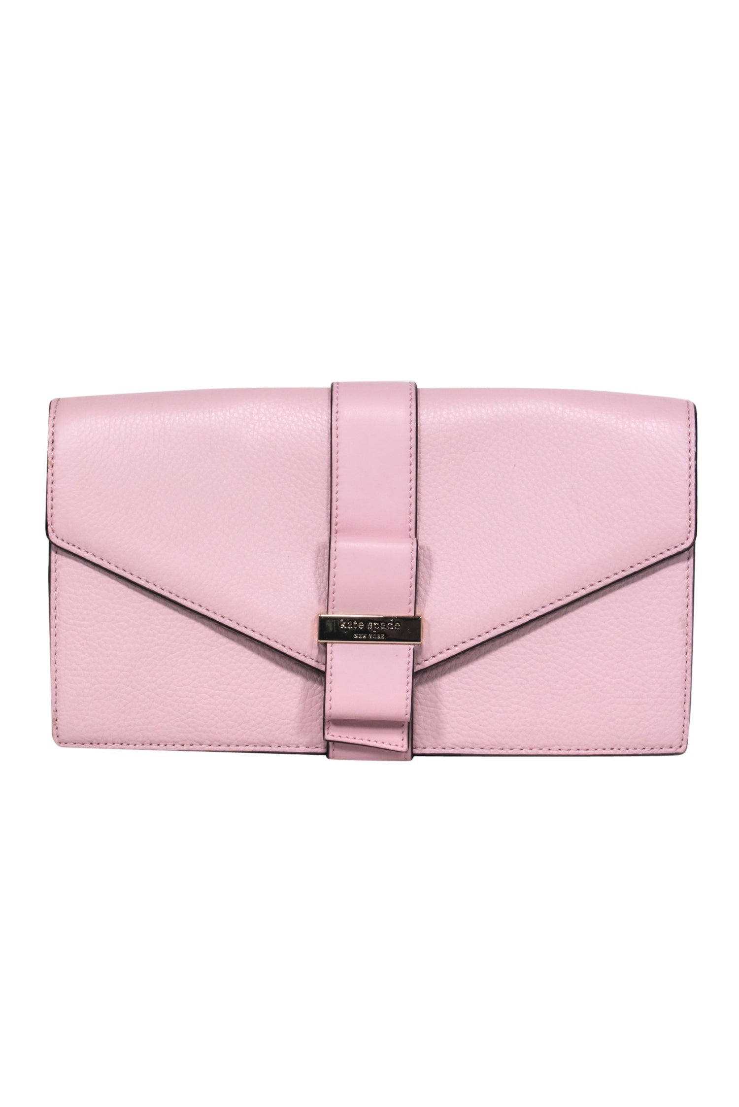 Kate Spade Baby Pink Pebbled Leather Fold-Over Clutch: A Chic Spring Essential