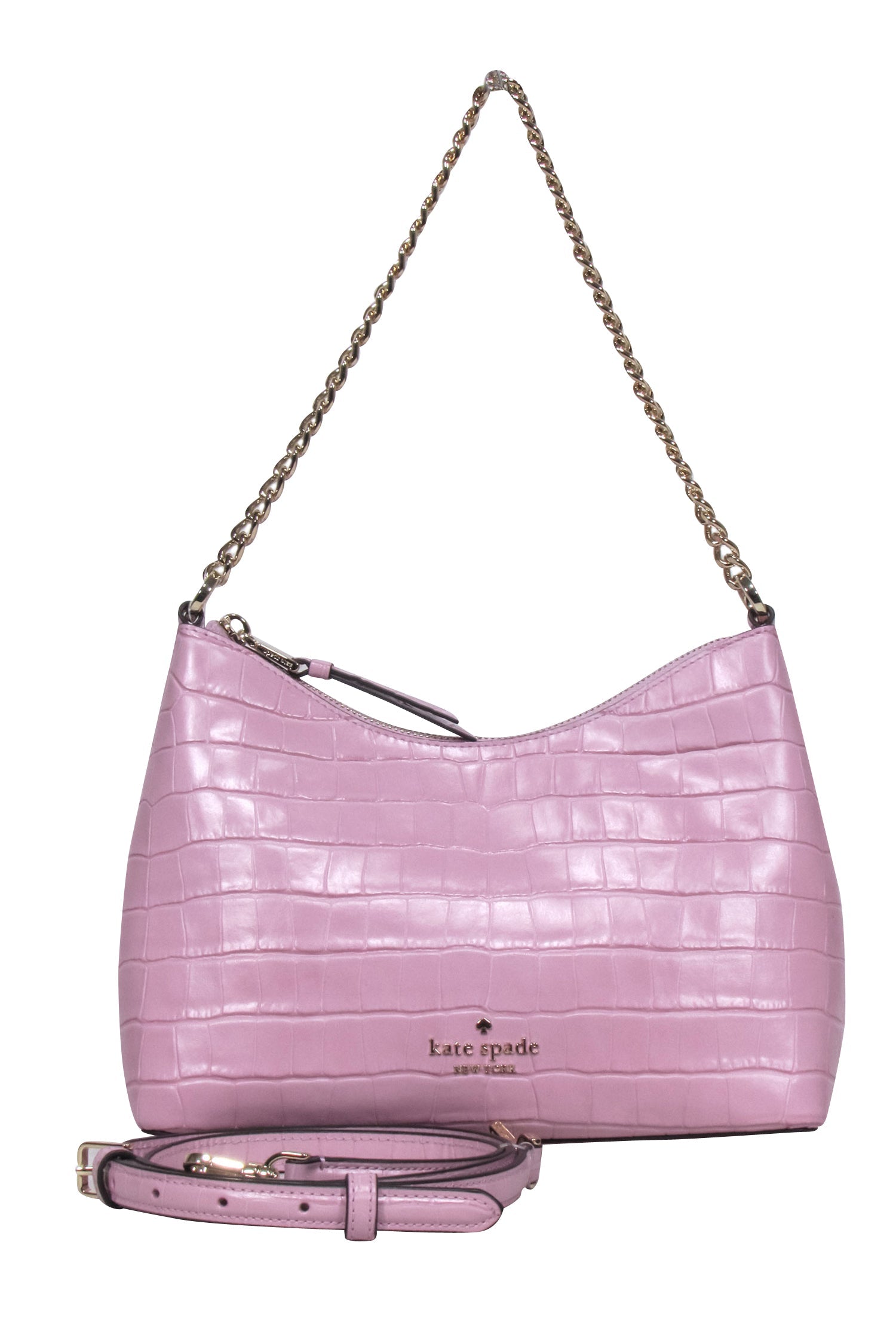 Kate Spade - Stunning Light Pink Croc Embossed Leather Crossbody Bag