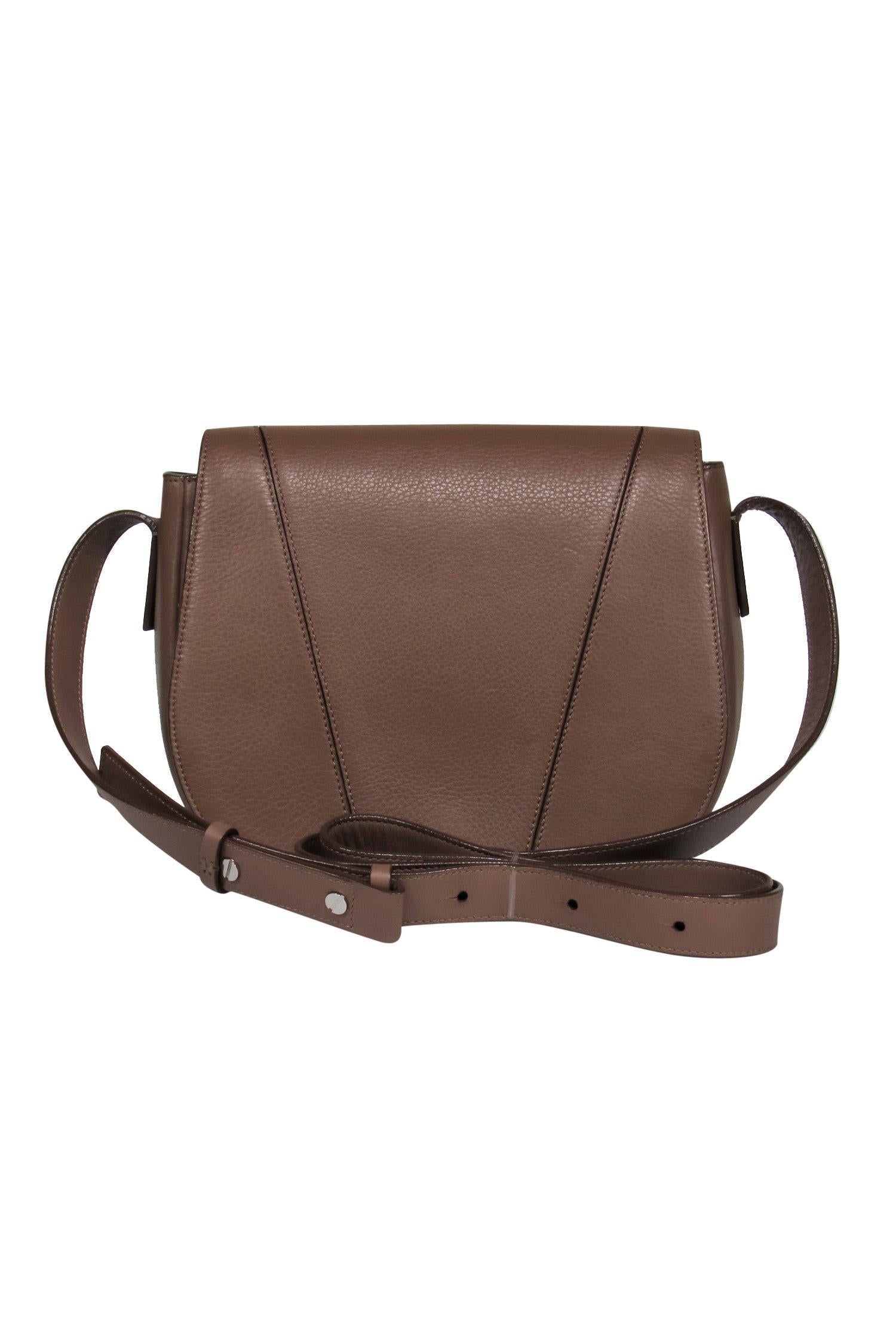 Vince - Elegant Light Taupe Saddle-Style Crossbody Bag
