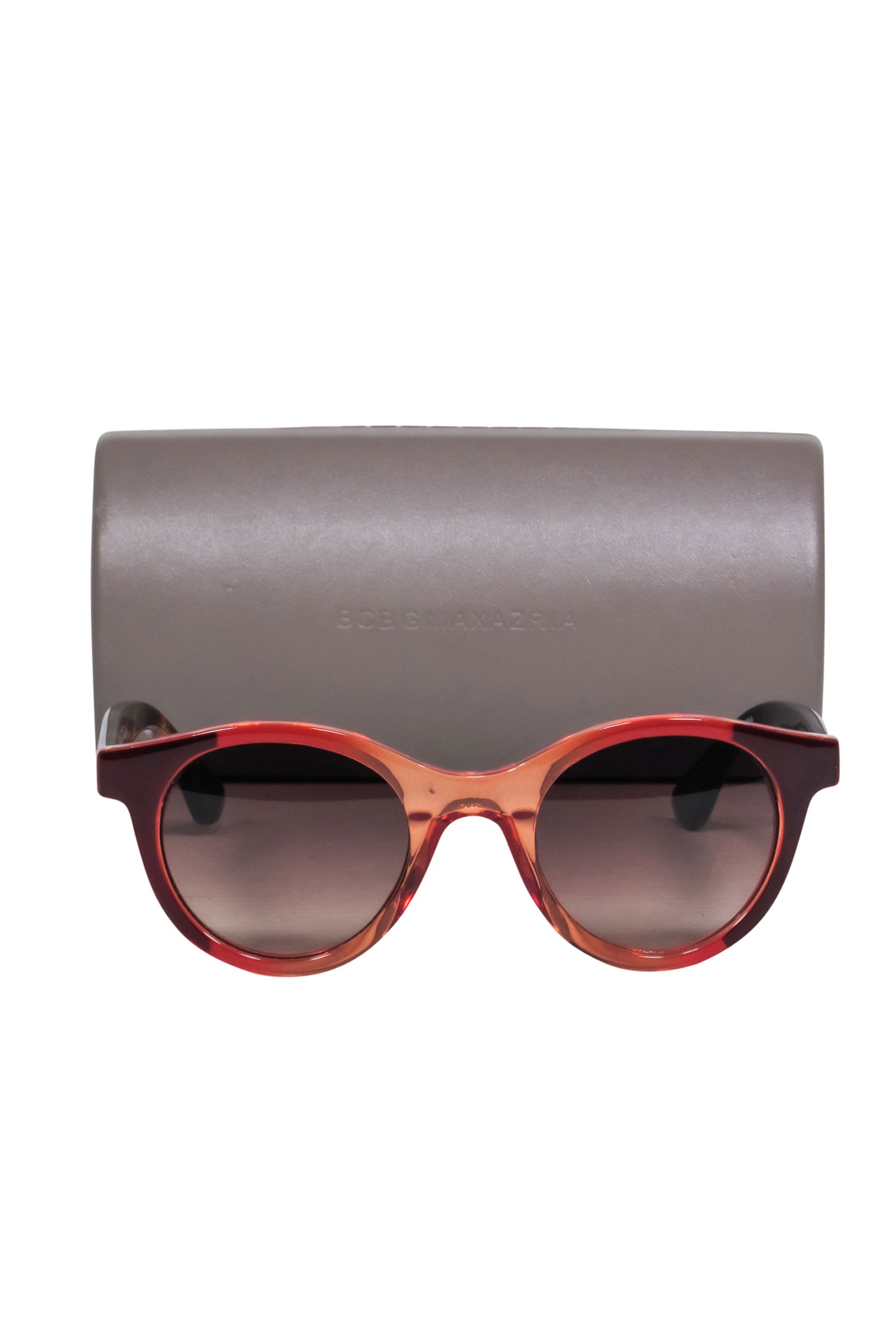 BCBG Max Azria - Stunning Red Orange Color - Block Small Round Sunglasses