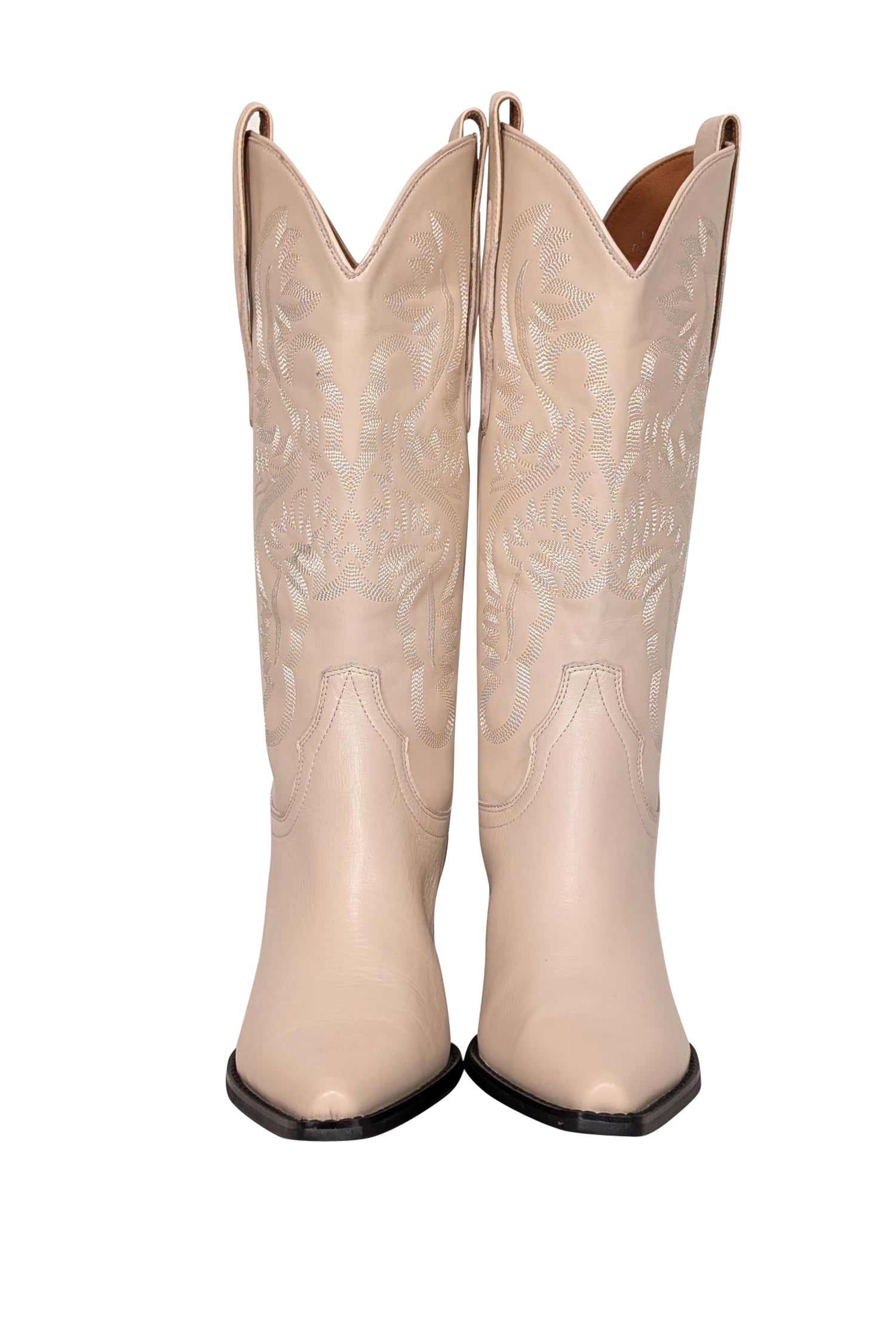 Jeffrey Campbell Cream Western Tall Boots - Size 10: A Cowgirl's Dream!