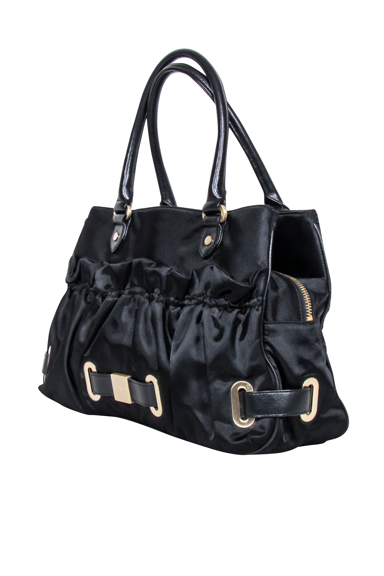Botkier's Stunning Black Satin Large Shoulder Bag - A Must-Have!