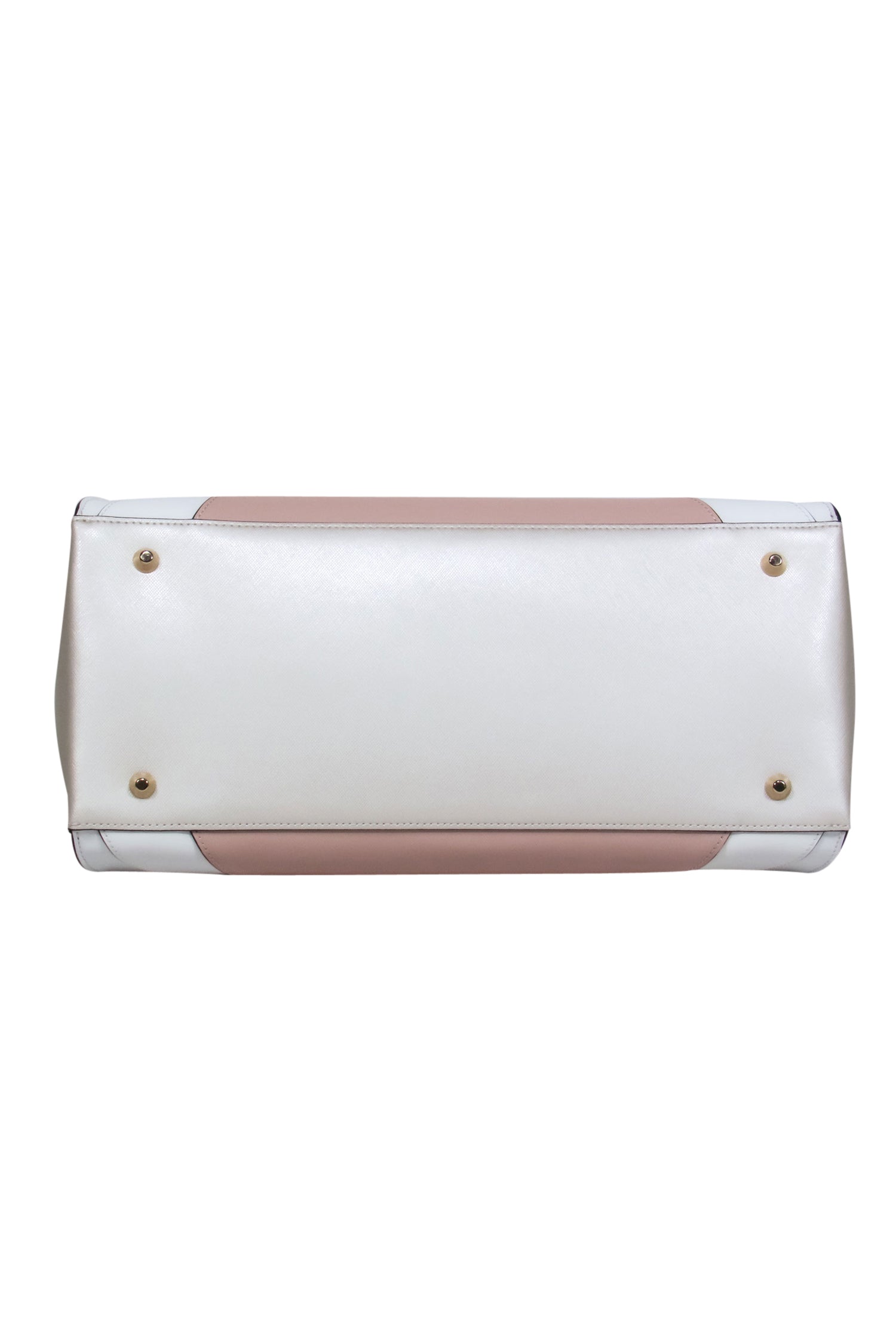 Cromia - Stunning Pink, White & Taupe Convertible Satchel with Snap Clasp