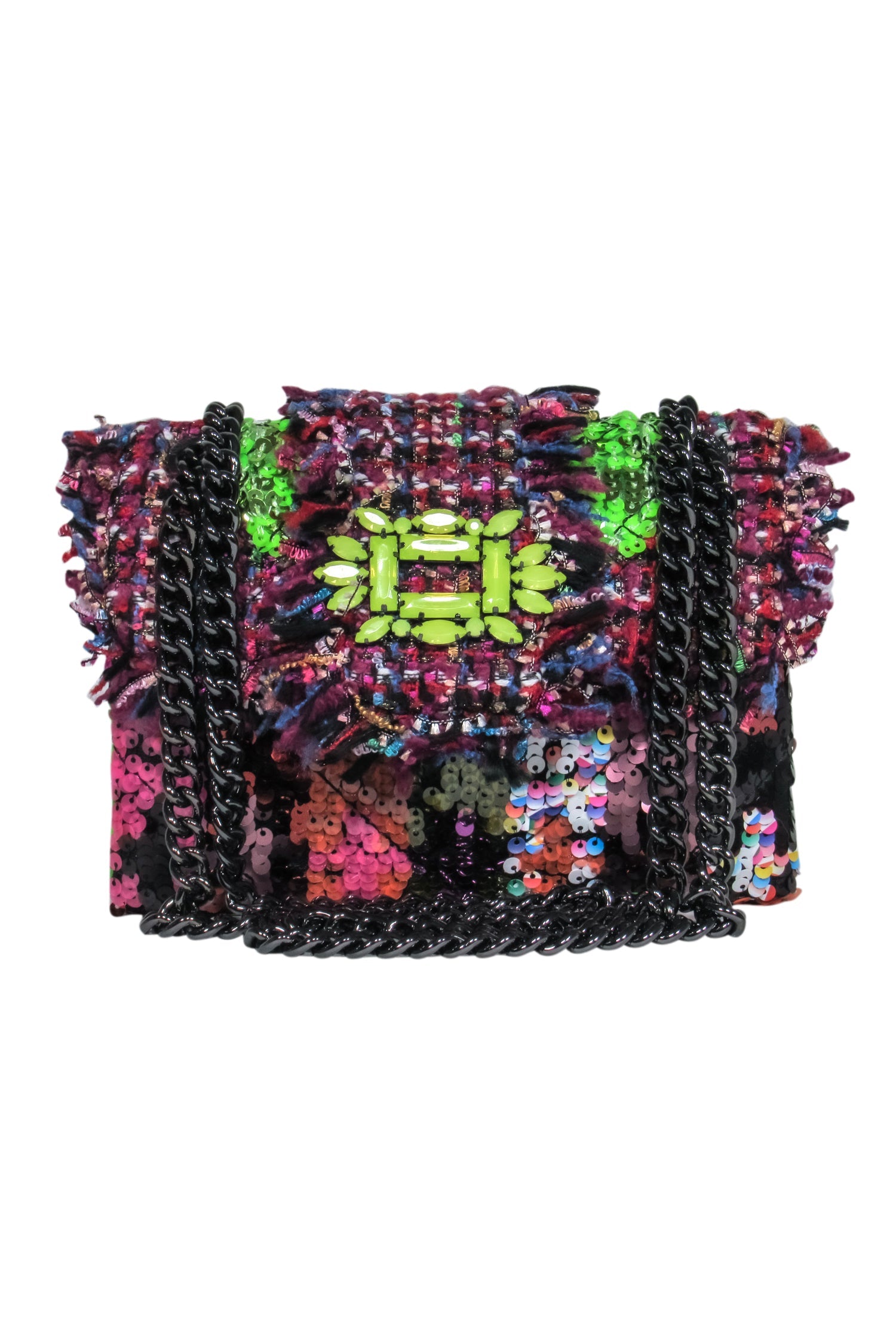 Kurt Geiger - Stunning Pink & Multicolor Tweed & Sequin Crossbody Bag